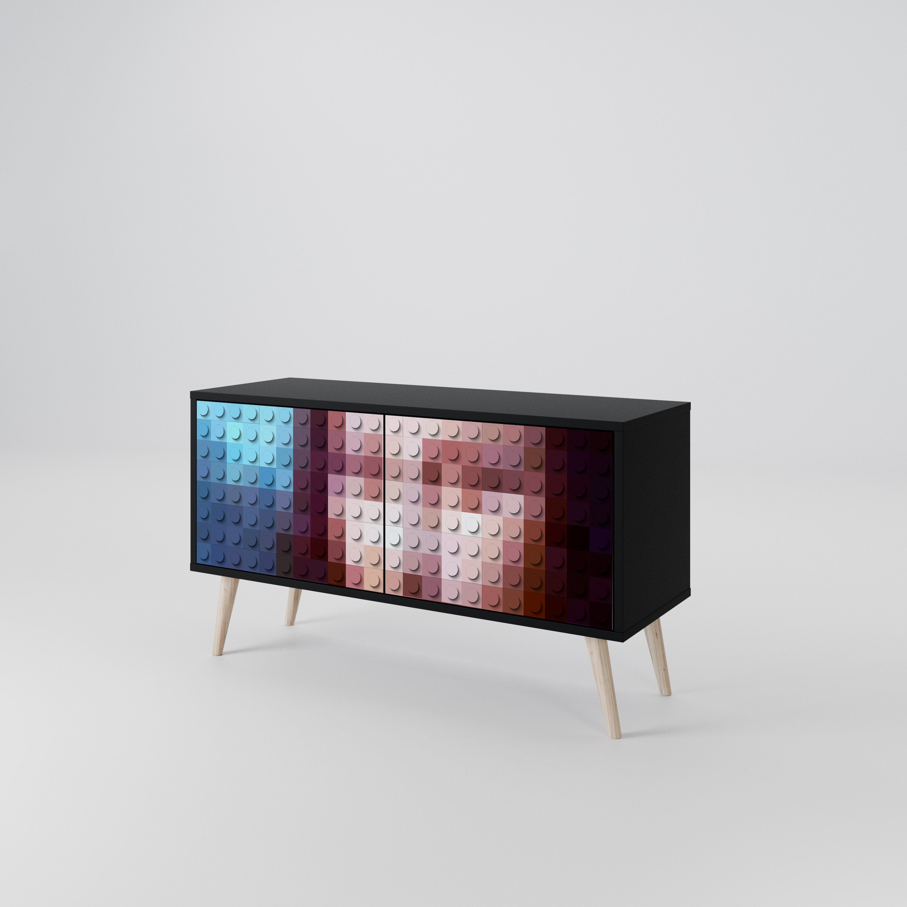 CONSTRUCTIVE ART Mueble de TV Compacto de 2 puertas