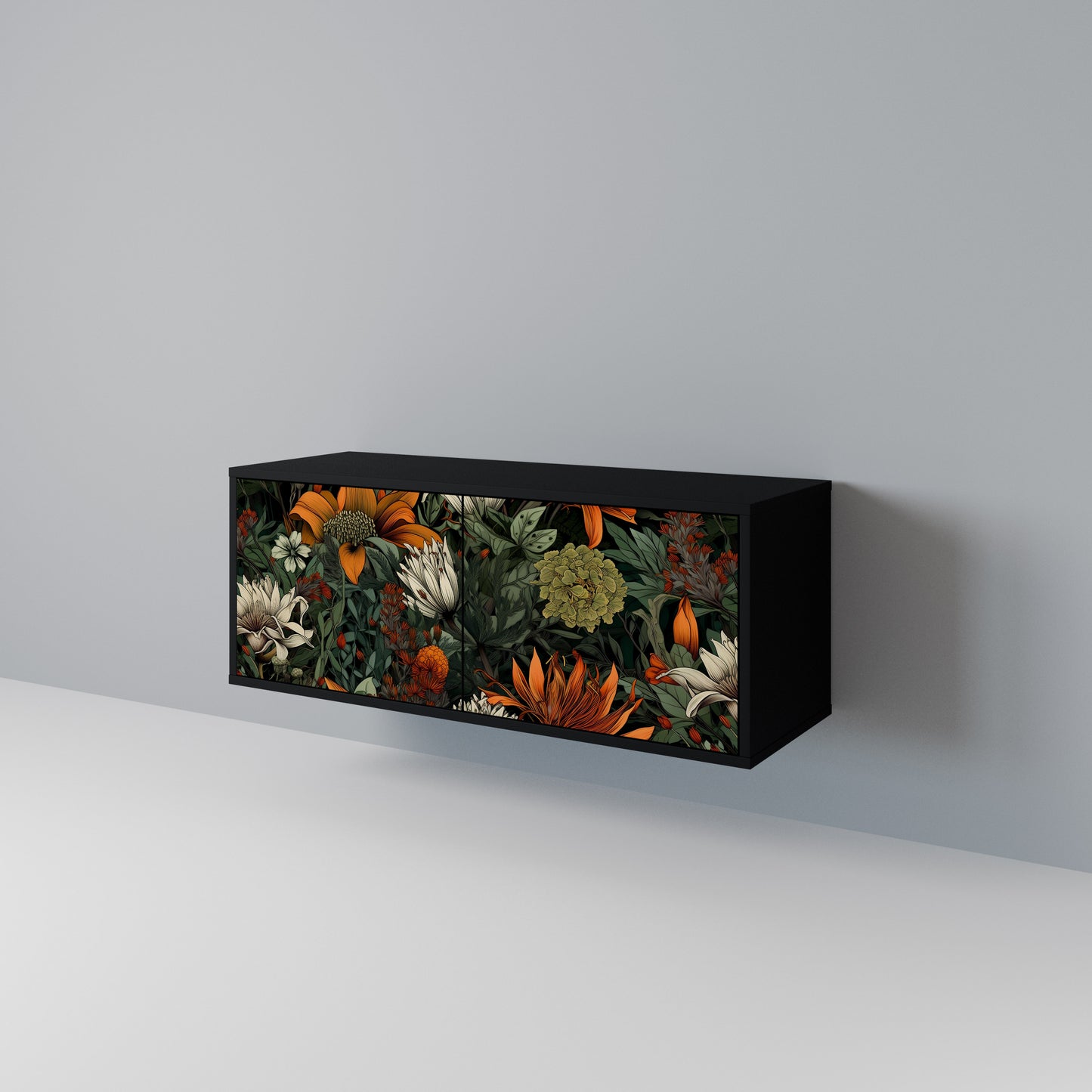 MIDNIGHT SPROUT Mueble de TV Compacto de 2 puertas