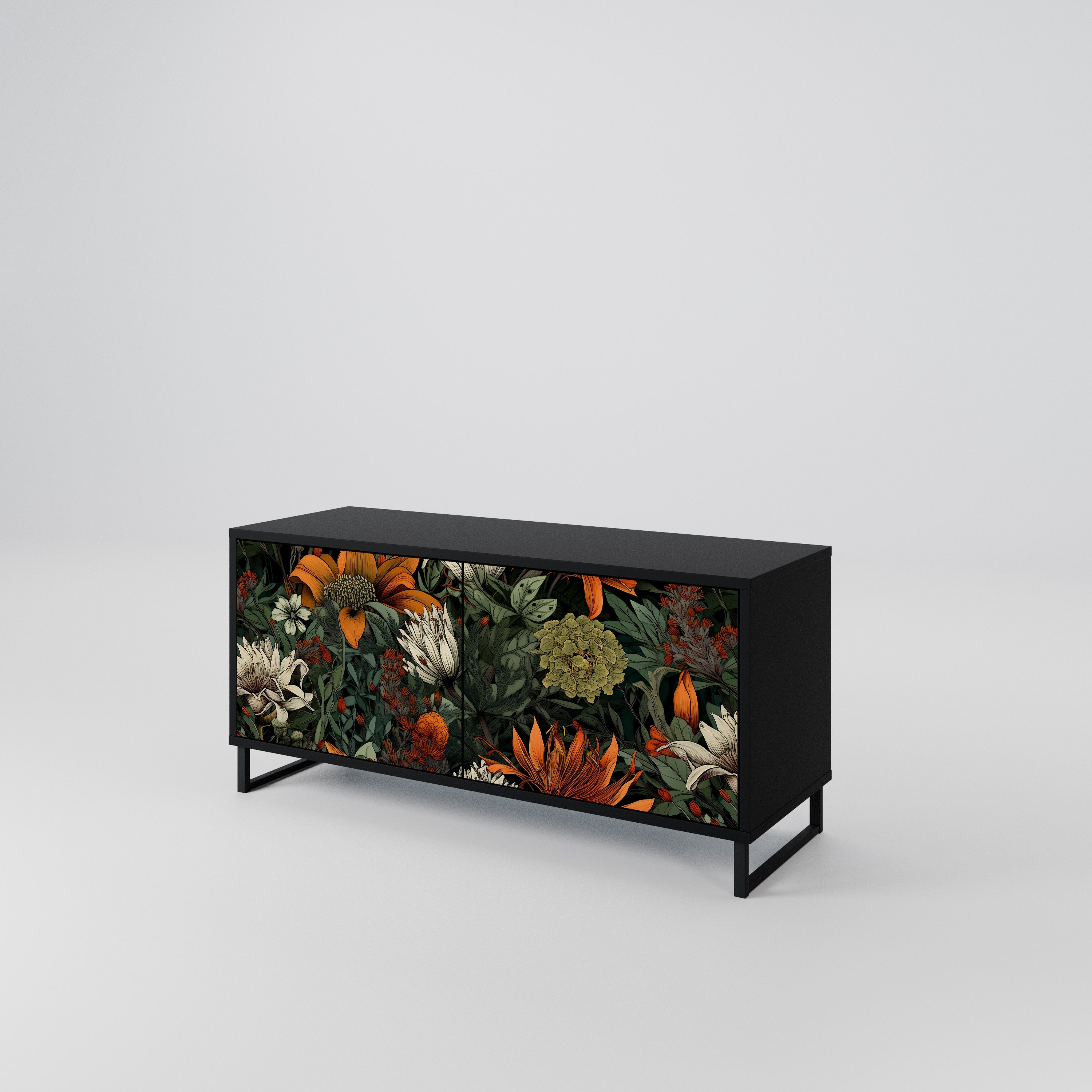 MIDNIGHT SPROUT Mueble de TV Compacto de 2 puertas