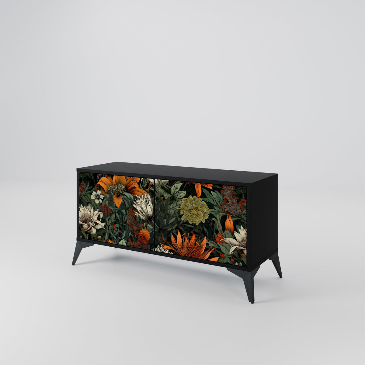 MIDNIGHT SPROUT Mueble de TV Compacto de 2 puertas