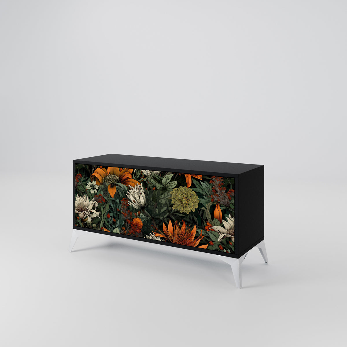 MIDNIGHT SPROUT Mueble de TV Compacto de 2 puertas