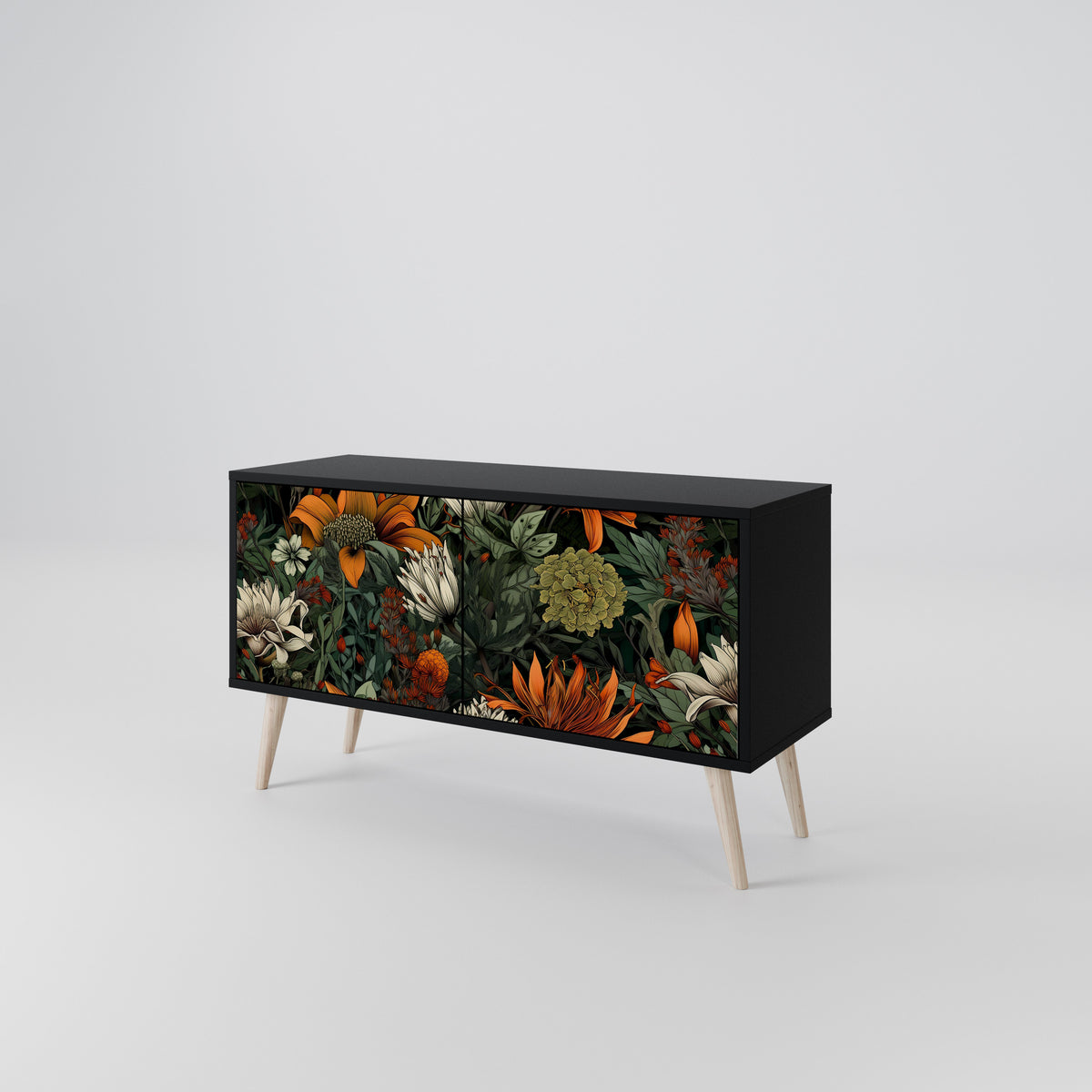 MIDNIGHT SPROUT Mueble de TV Compacto de 2 puertas