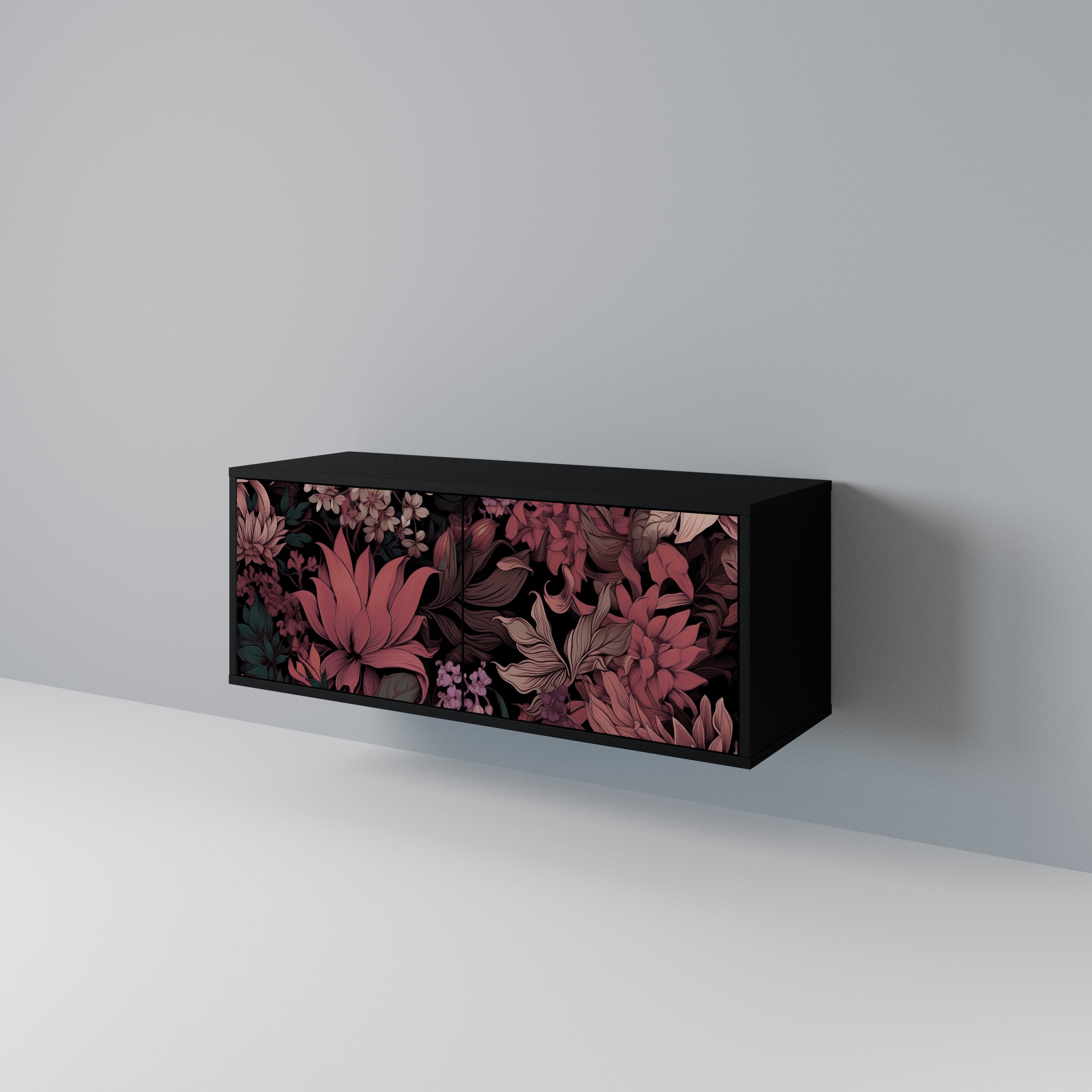 FLORAL WHISPER Mueble de TV Compacto de 2 puertas