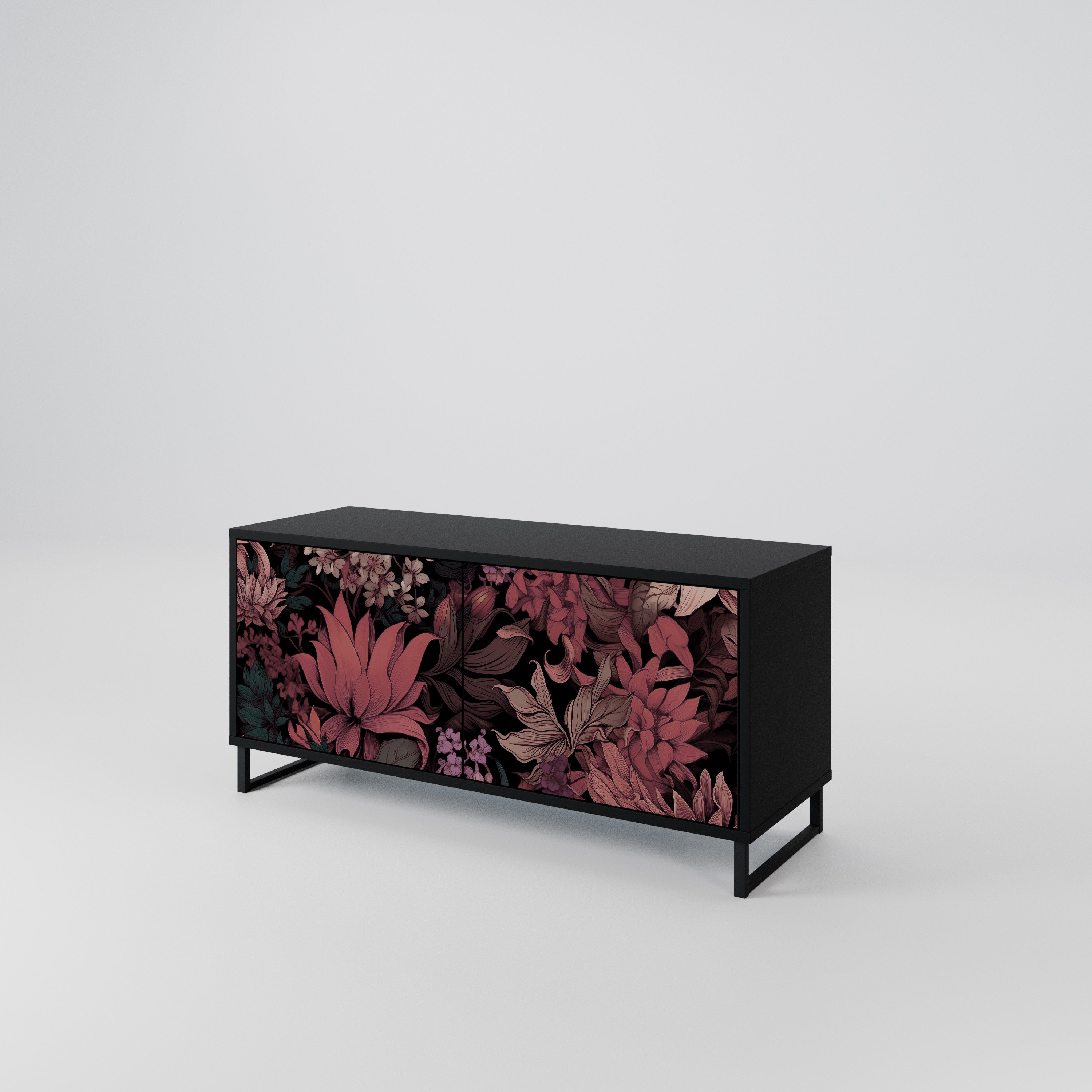 FLORAL WHISPER Mueble de TV Compacto de 2 puertas
