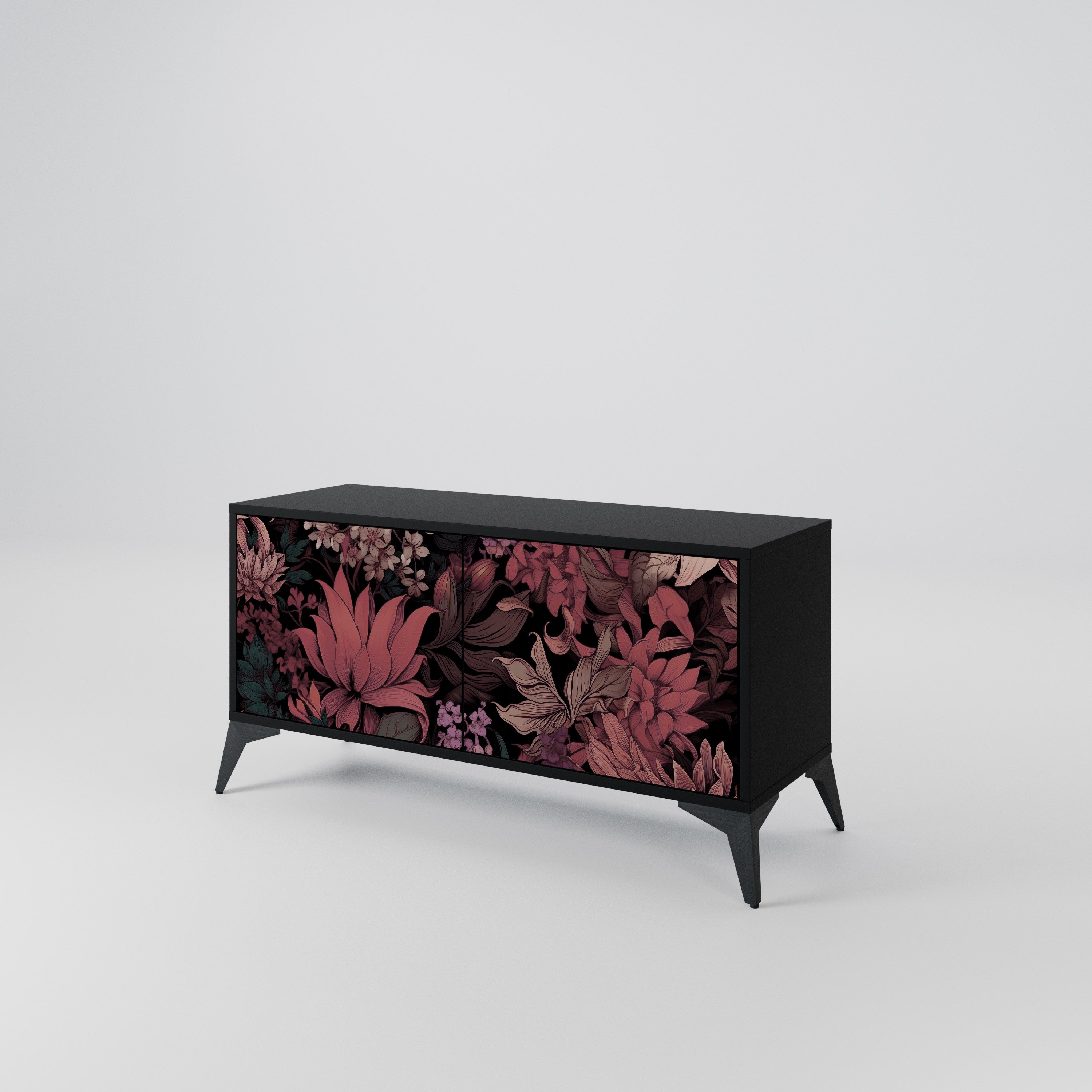 FLORAL WHISPER Mueble de TV Compacto de 2 puertas