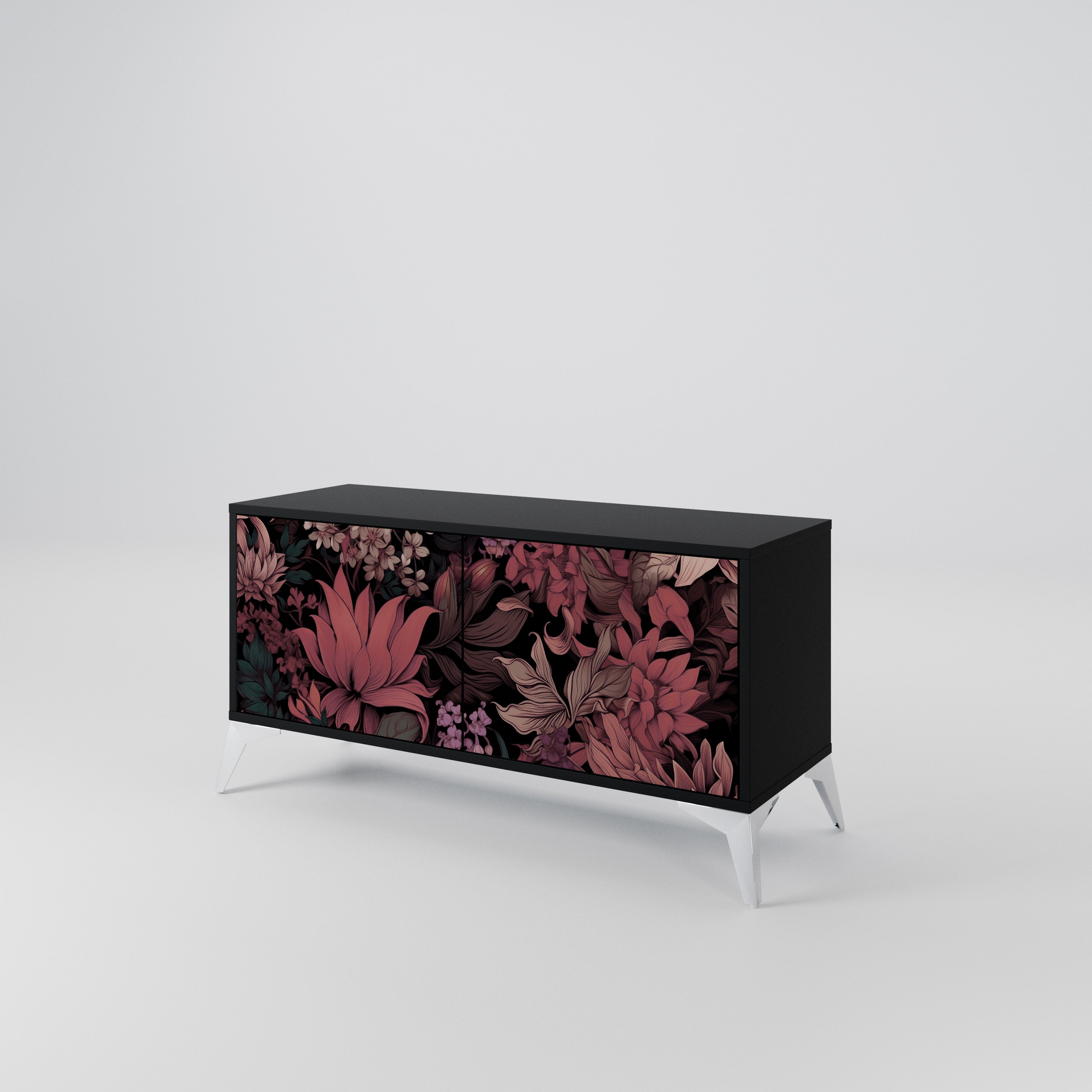 FLORAL WHISPER Mueble de TV Compacto de 2 puertas