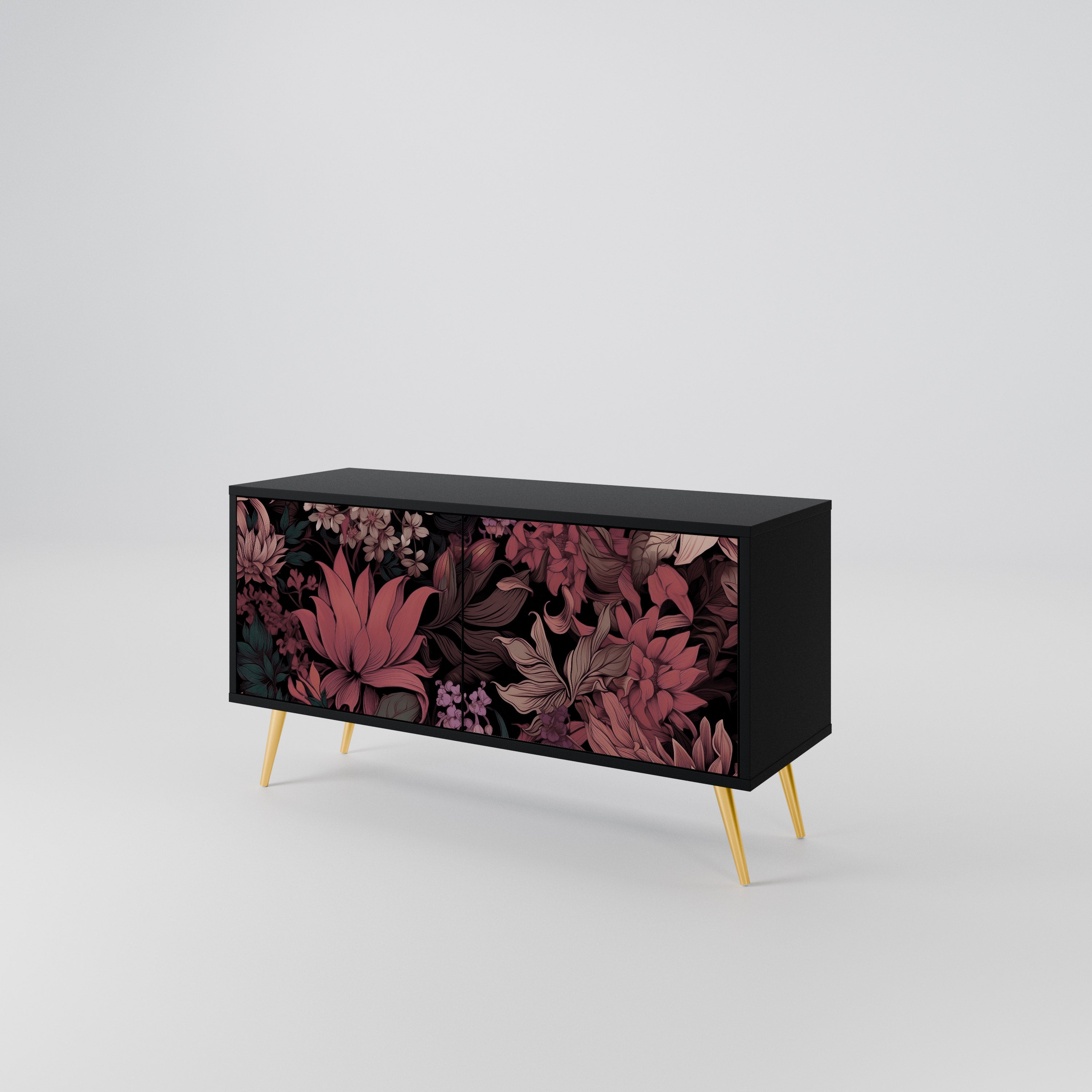 FLORAL WHISPER Mueble de TV Compacto de 2 puertas