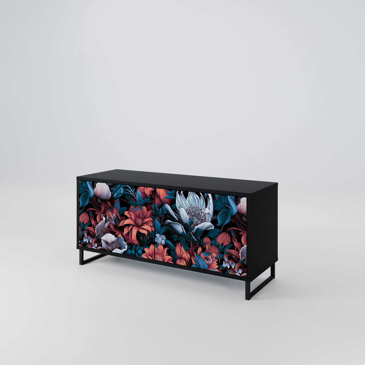 ETHEREAL BLOSSOMS Mueble de TV Compacto de 2 puertas