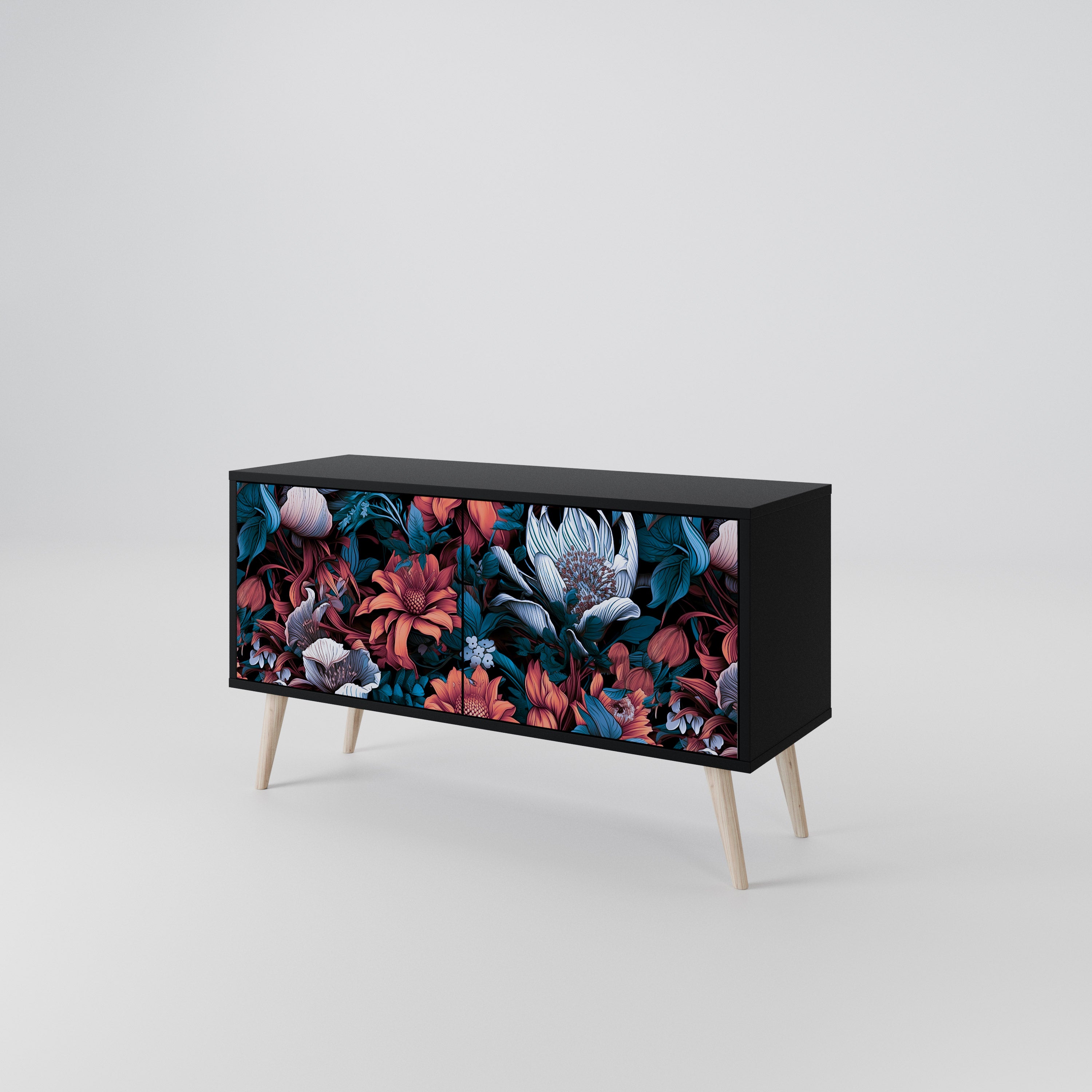 ETHEREAL BLOSSOMS Mueble de TV Compacto de 2 puertas