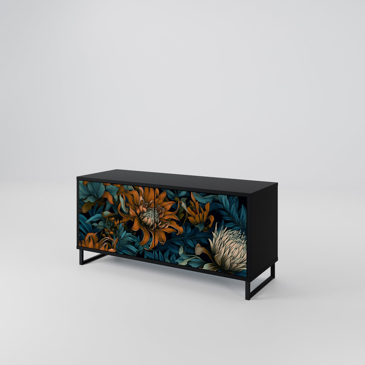 MORNING BLOOM Mueble de TV Compacto de 2 puertas