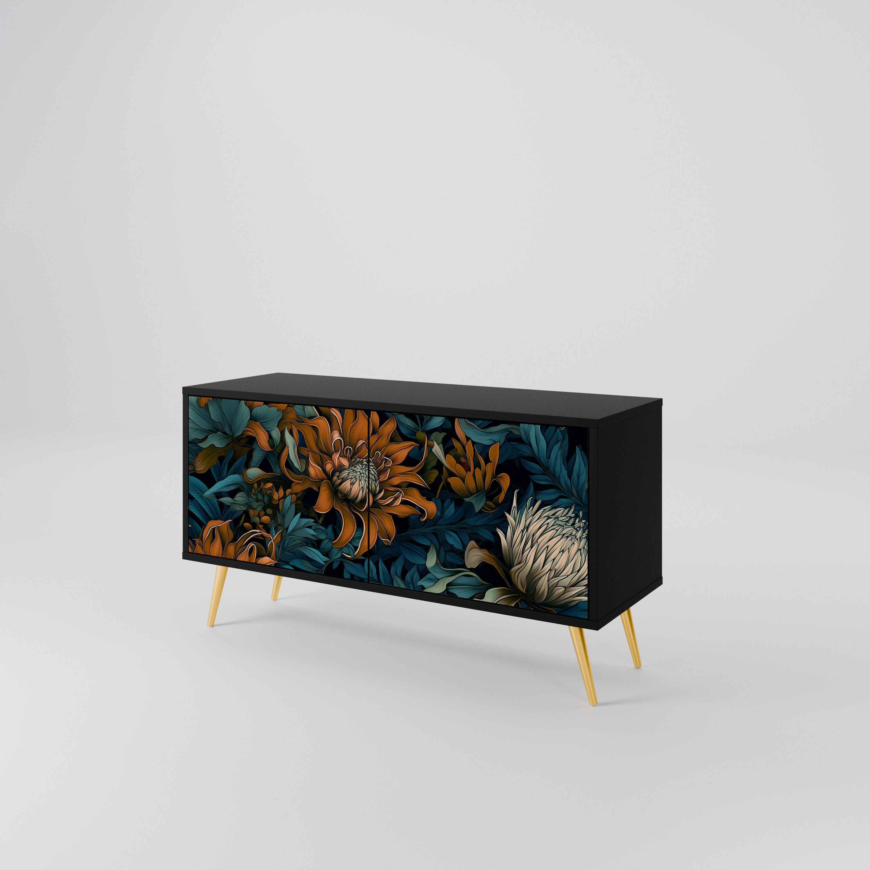 MORNING BLOOM Mueble de TV Compacto de 2 puertas