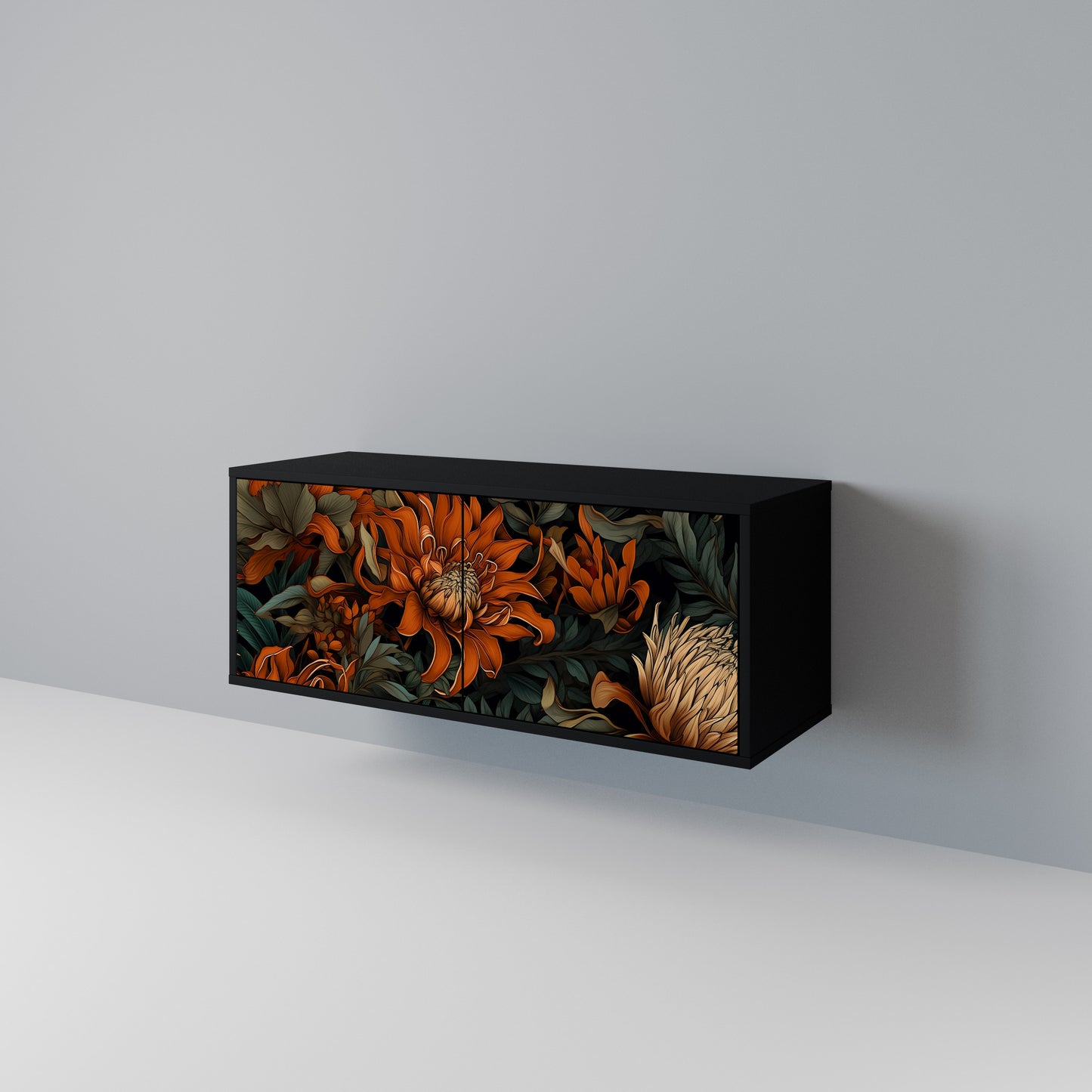 DAWN BLOOM Mueble de TV Compacto de 2 puertas
