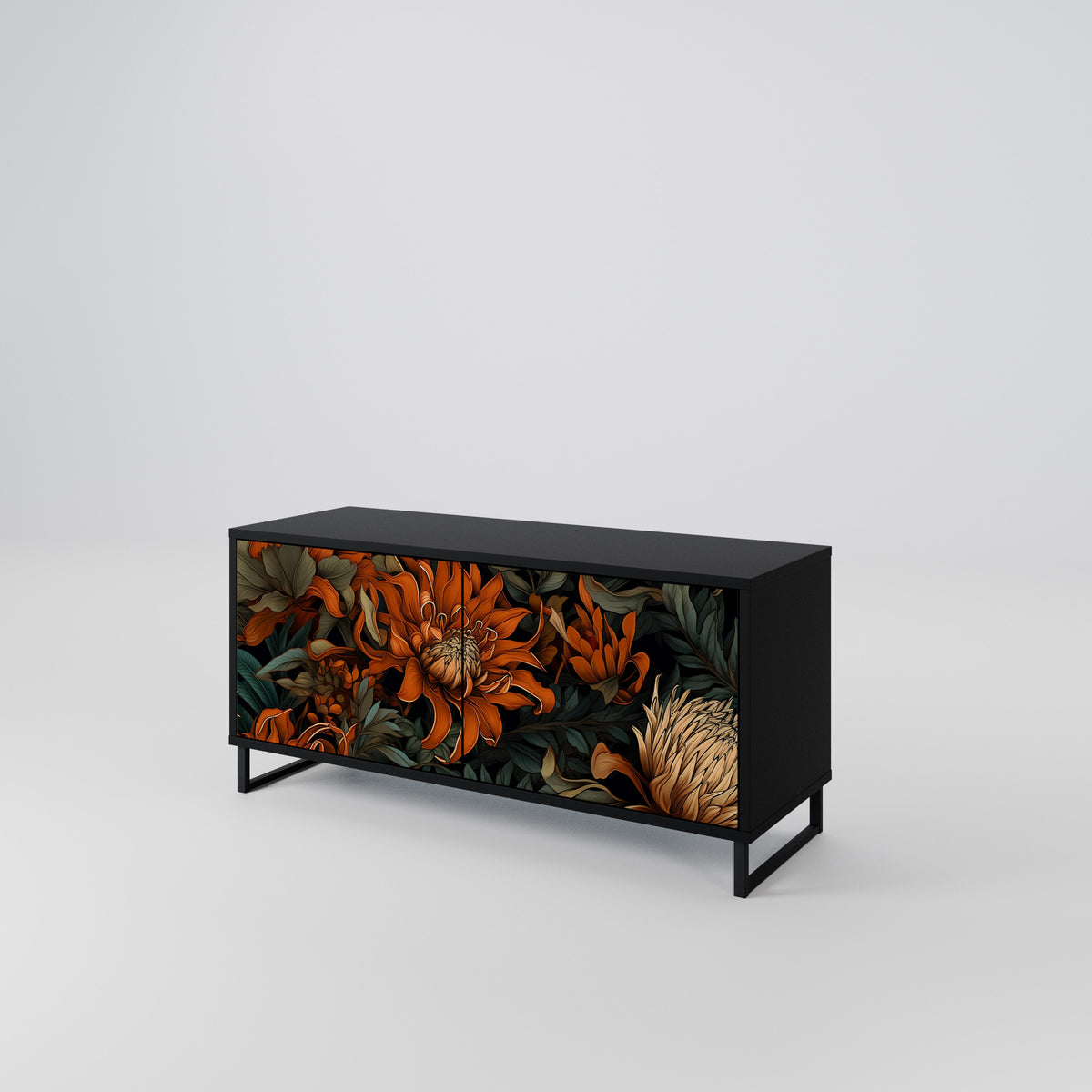DAWN BLOOM Mueble de TV Compacto de 2 puertas