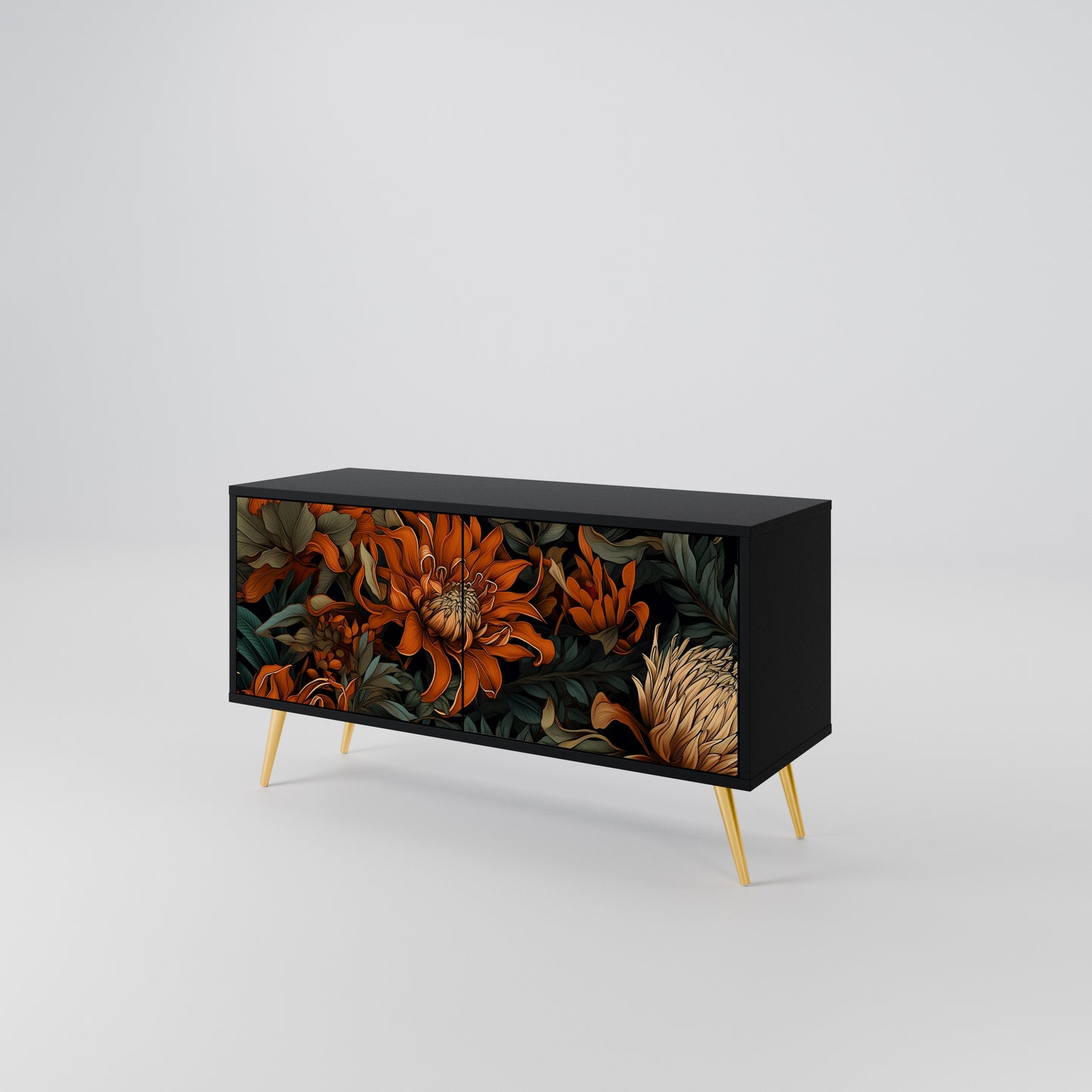 DAWN BLOOM Mueble de TV Compacto de 2 puertas