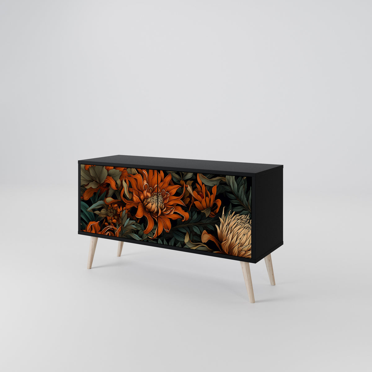 DAWN BLOOM Mueble de TV Compacto de 2 puertas