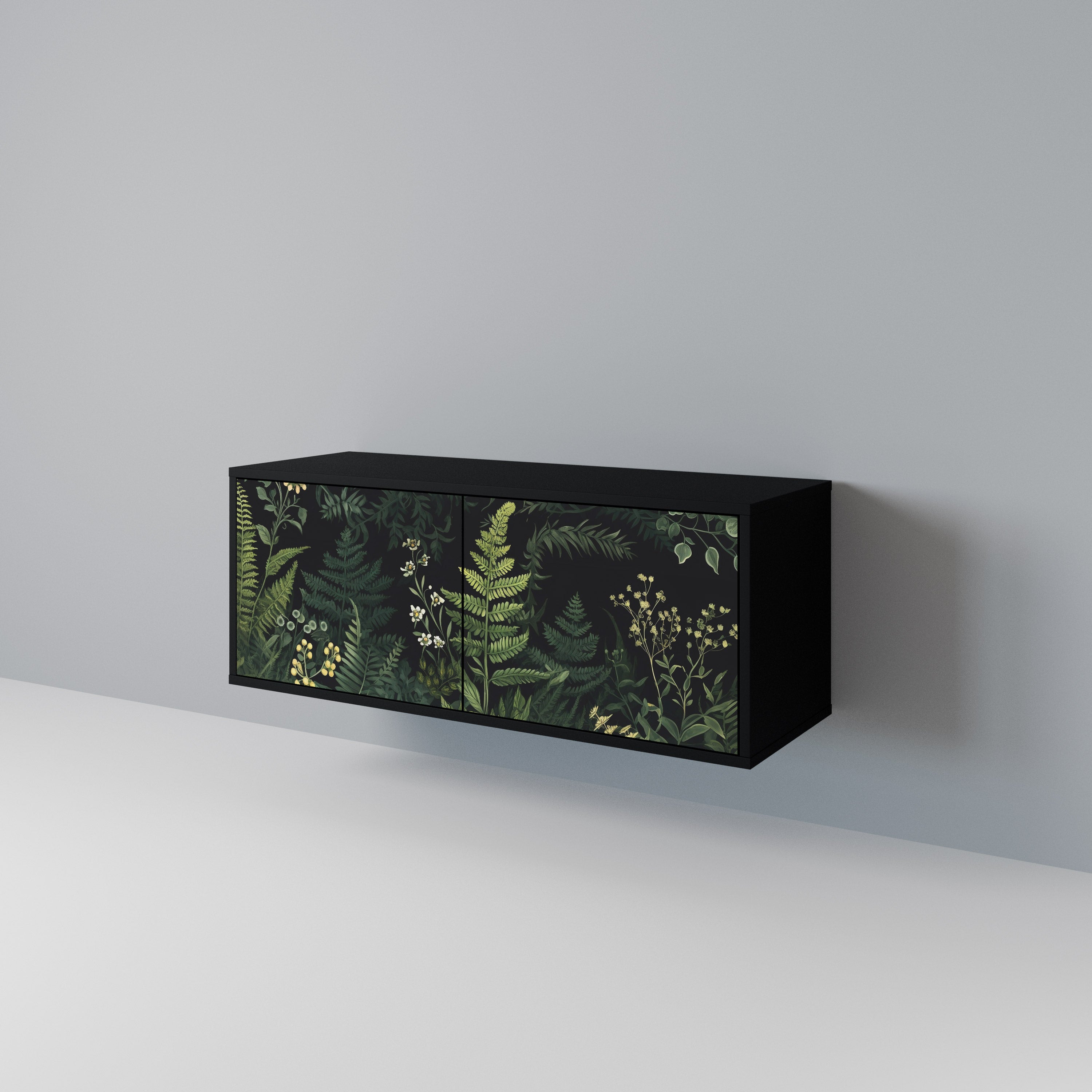 FERN FLOWERS Mueble de TV Compacto de 2 puertas