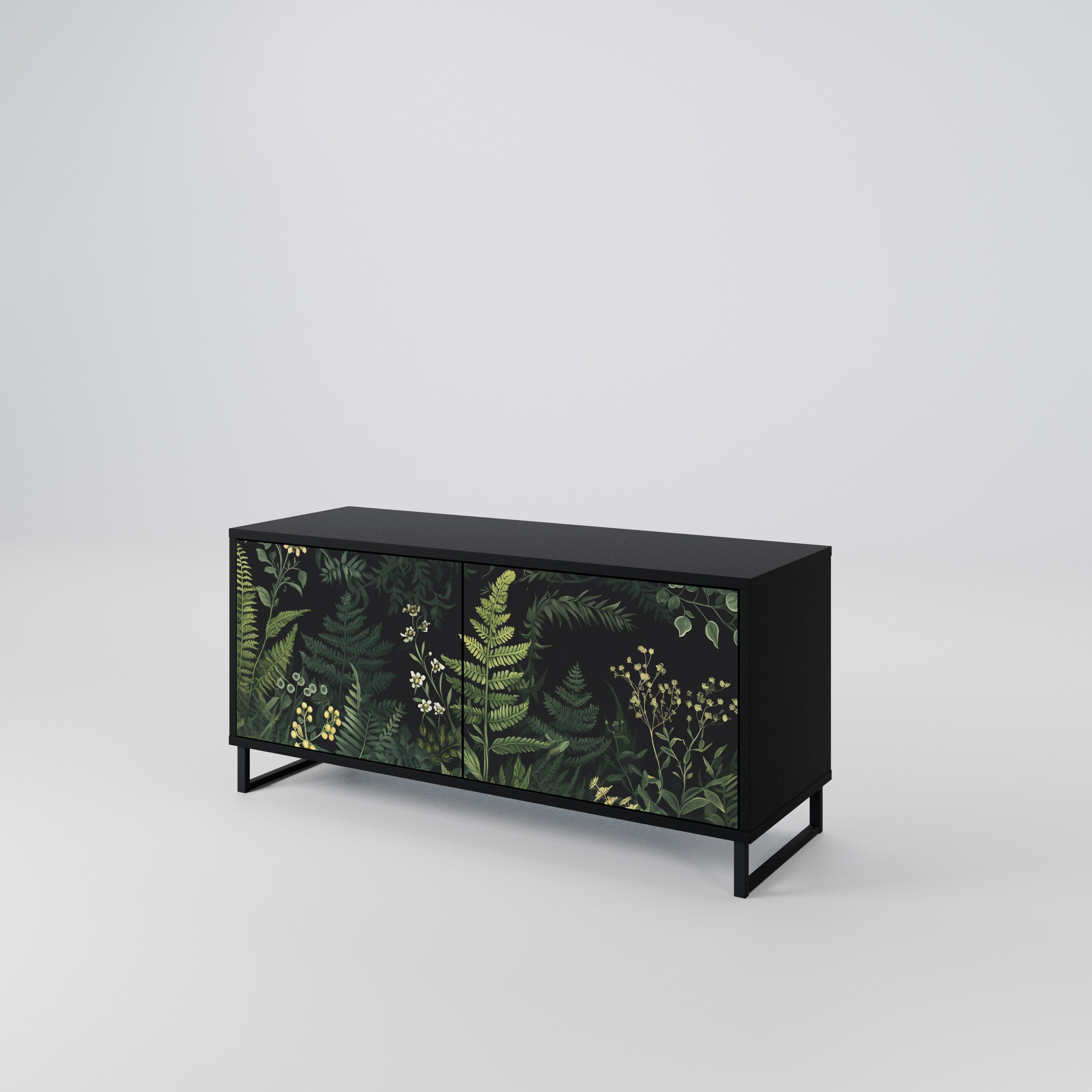 FERN FLOWERS Mueble de TV Compacto de 2 puertas