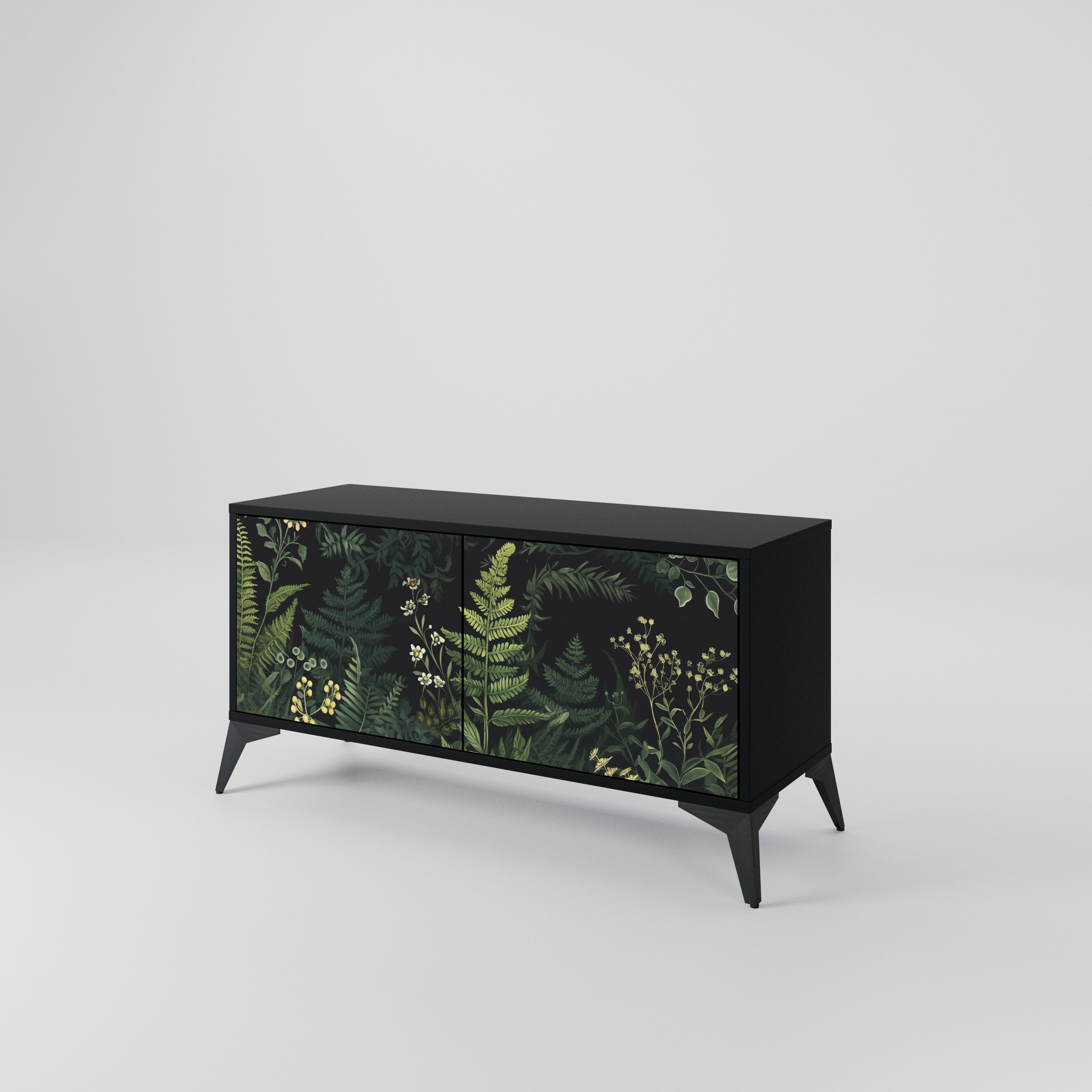 FERN FLOWERS Mueble de TV Compacto de 2 puertas