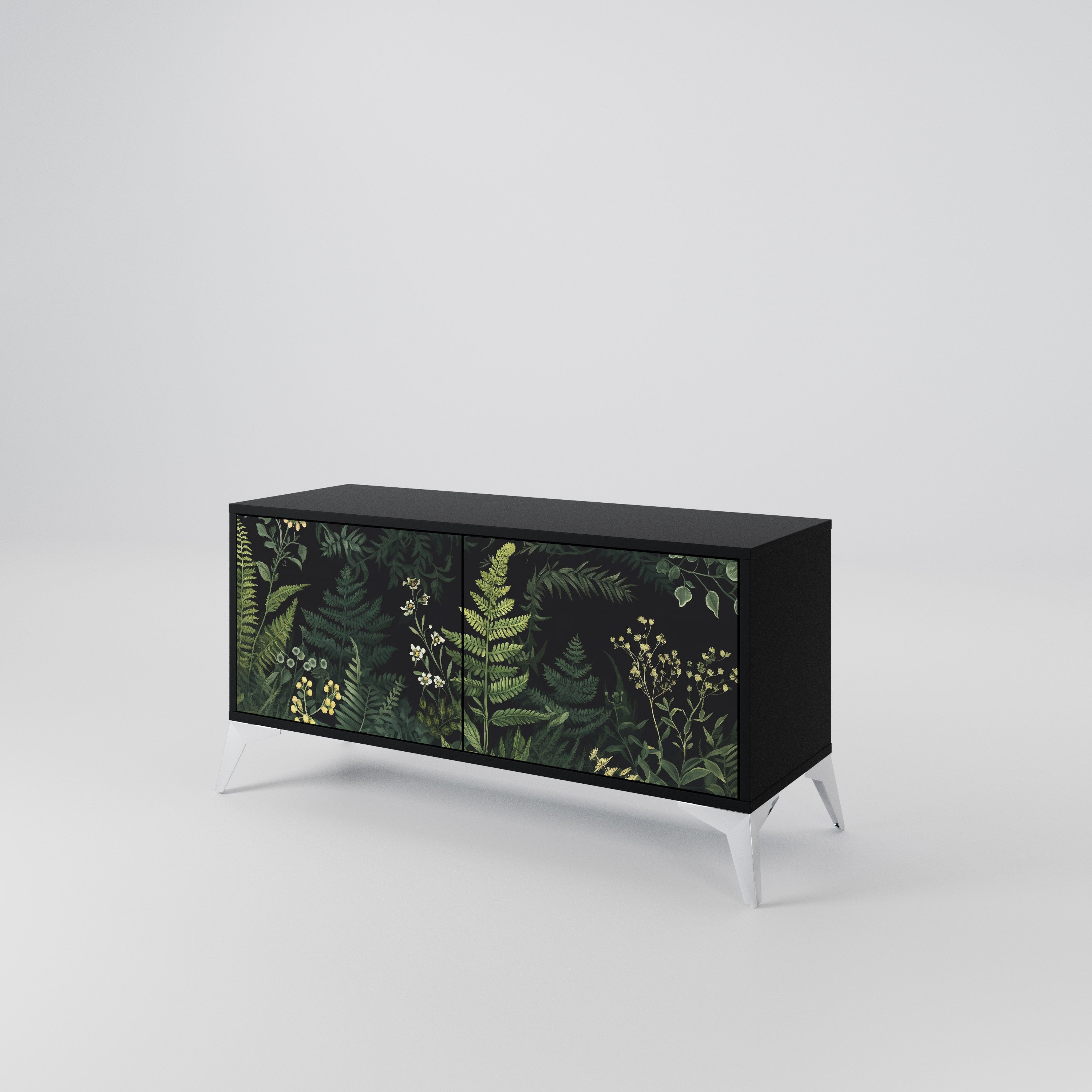 FERN FLOWERS Mueble de TV Compacto de 2 puertas