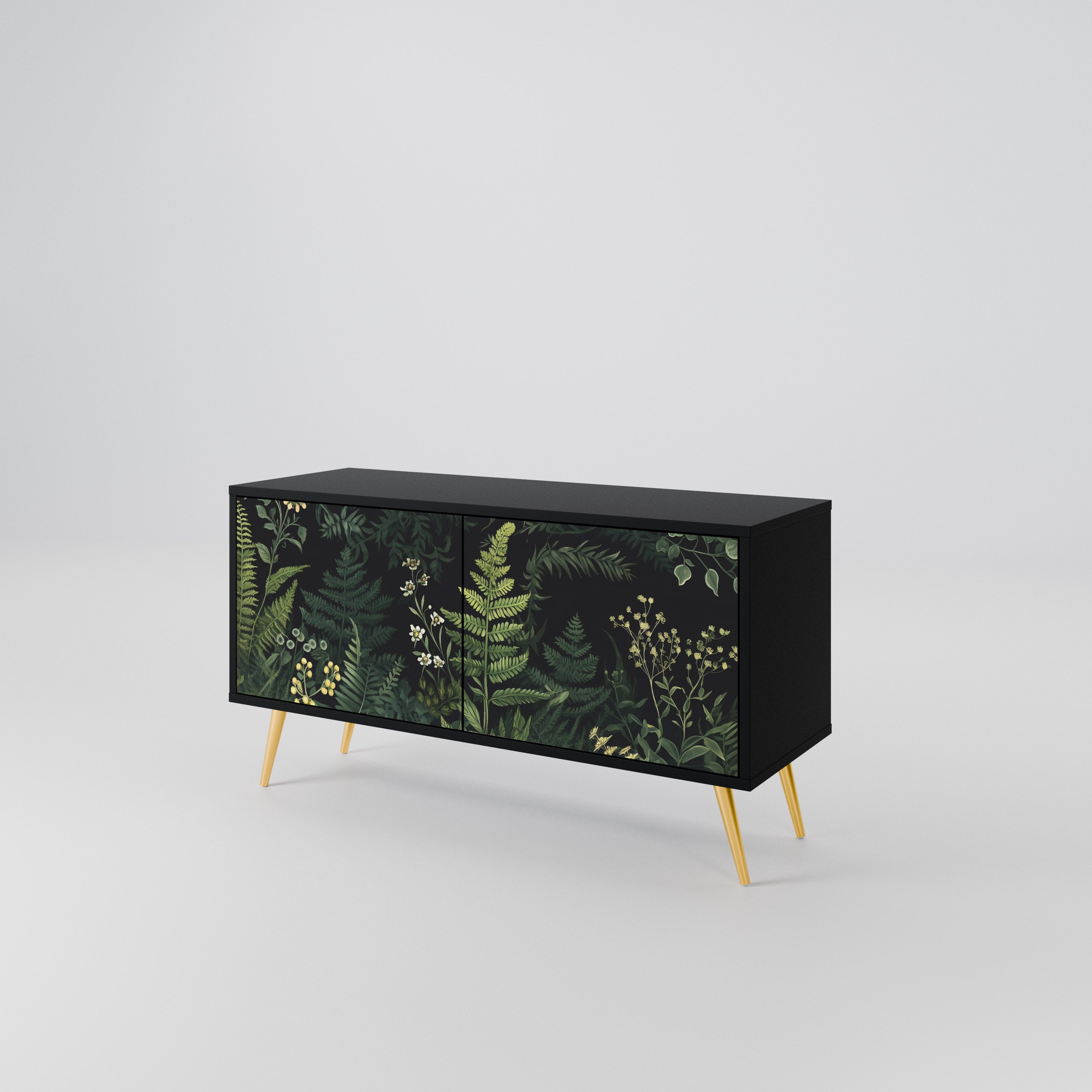 FERN FLOWERS Mueble de TV Compacto de 2 puertas