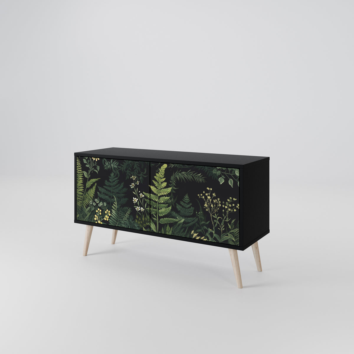 FERN FLOWERS Mueble de TV Compacto de 2 puertas
