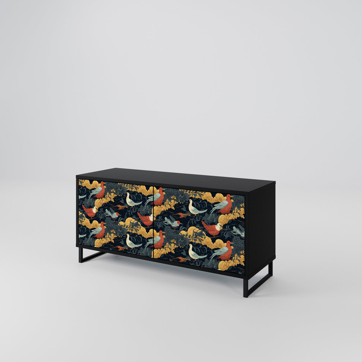 FOWLY DAZE Mueble de TV Compacto de 2 puertas