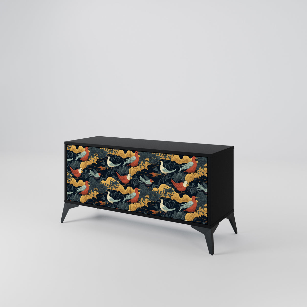 FOWLY DAZE Mueble de TV Compacto de 2 puertas