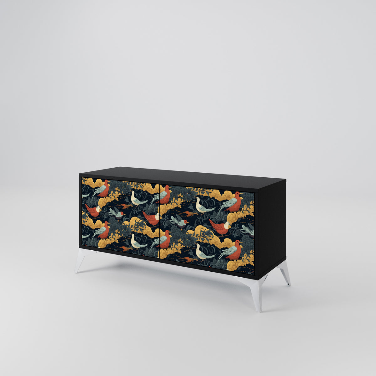 FOWLY DAZE Mueble de TV Compacto de 2 puertas