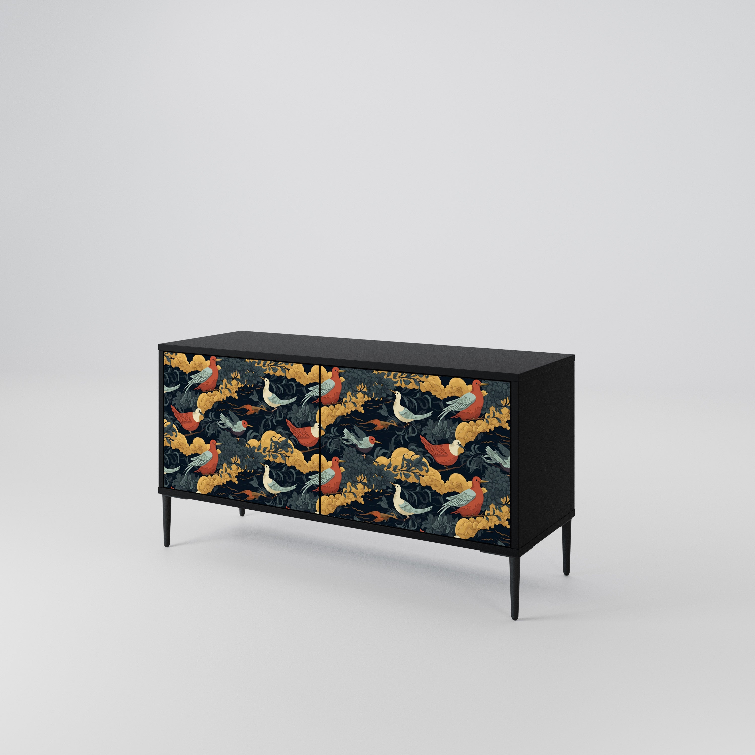 FOWLY DAZE Mueble de TV Compacto de 2 puertas