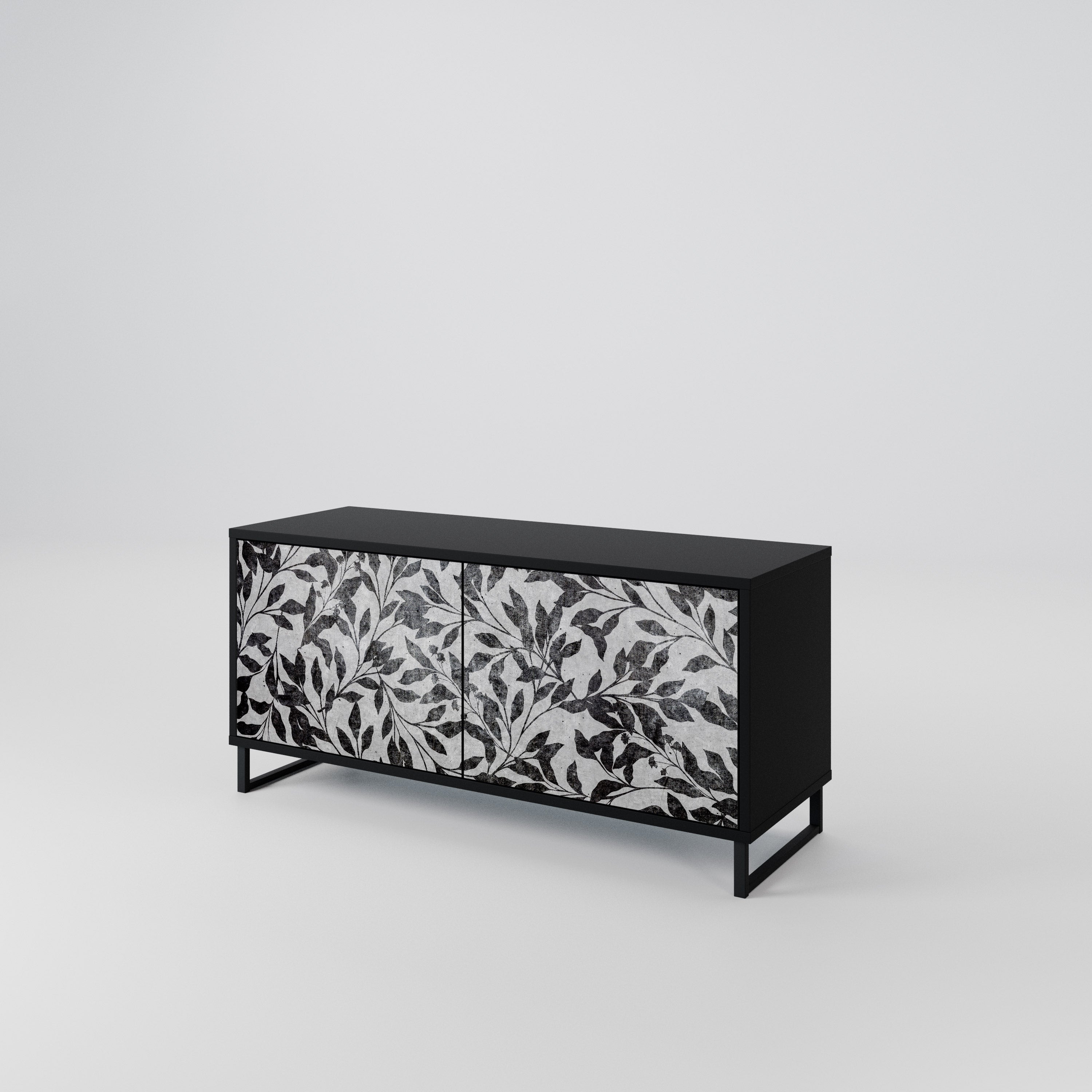 CHARCOAL SPROUT Mueble de TV Compacto de 2 puertas
