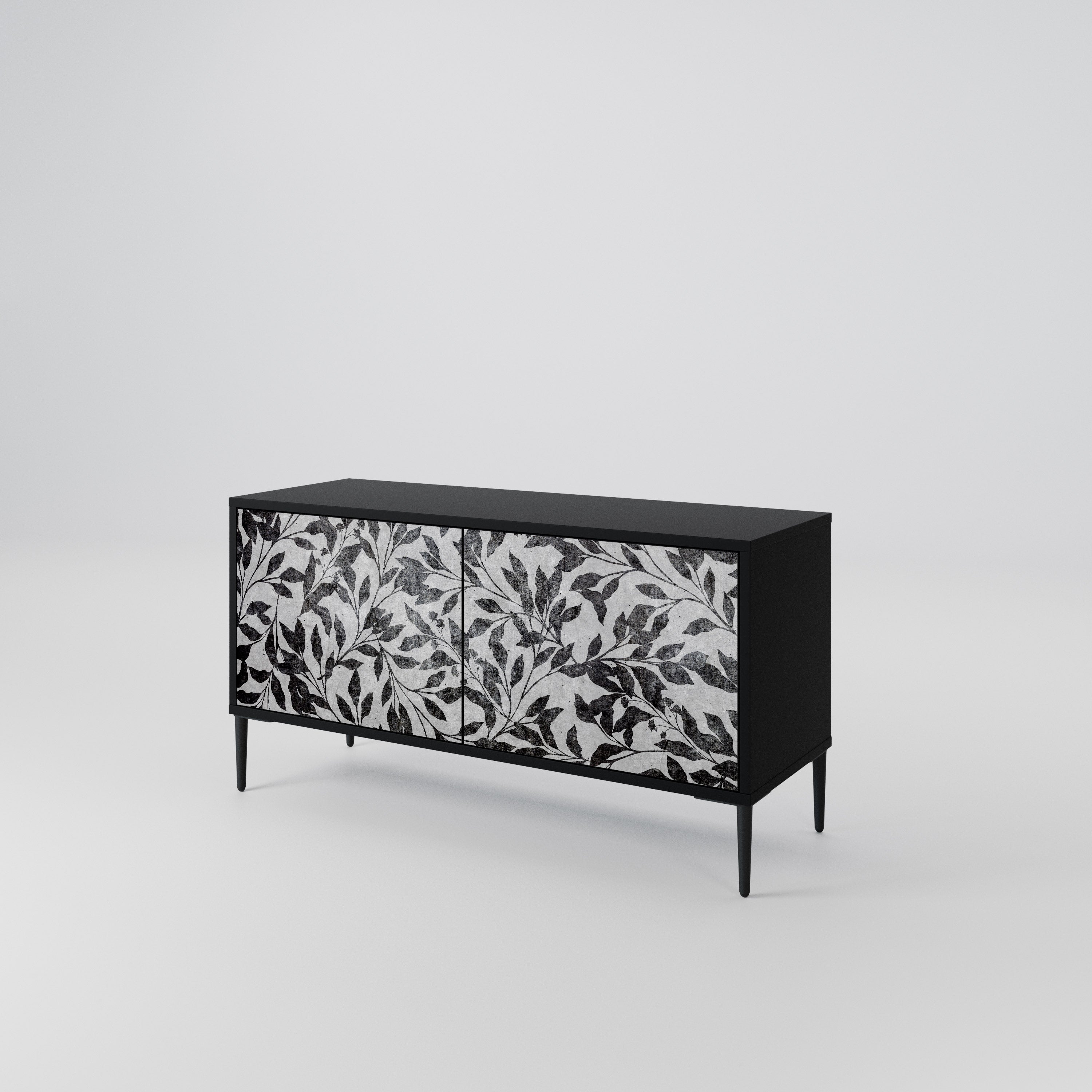 CHARCOAL SPROUT Mueble de TV Compacto de 2 puertas