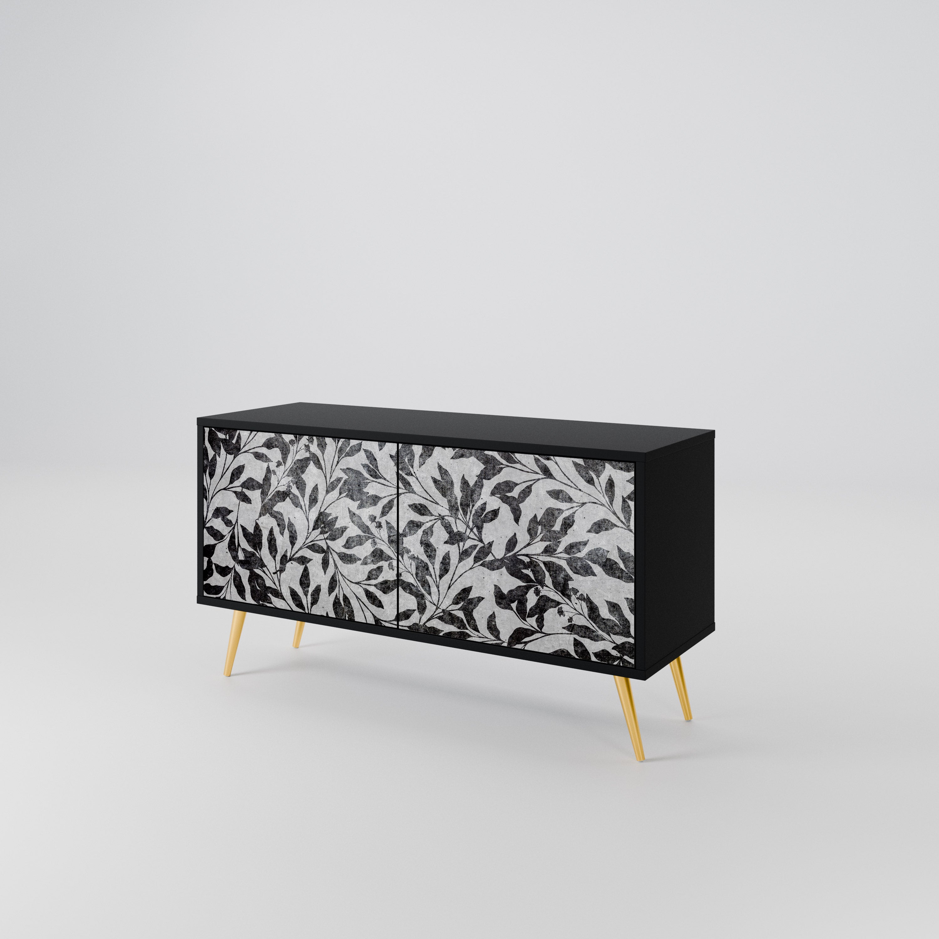 CHARCOAL SPROUT Mueble de TV Compacto de 2 puertas