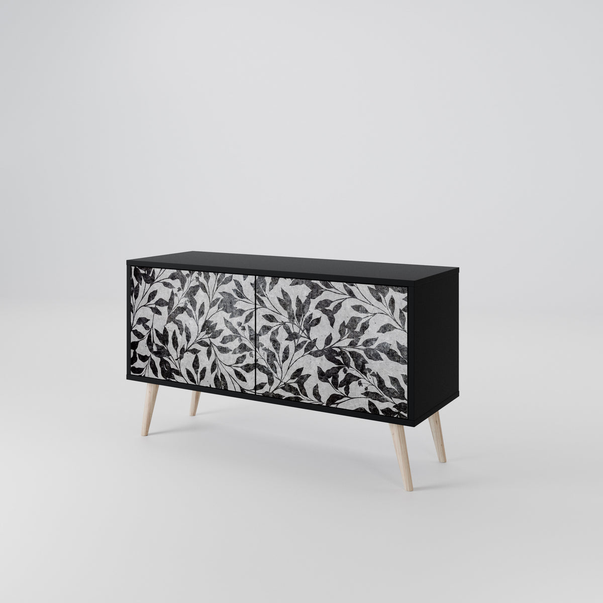 CHARCOAL SPROUT Mueble de TV Compacto de 2 puertas