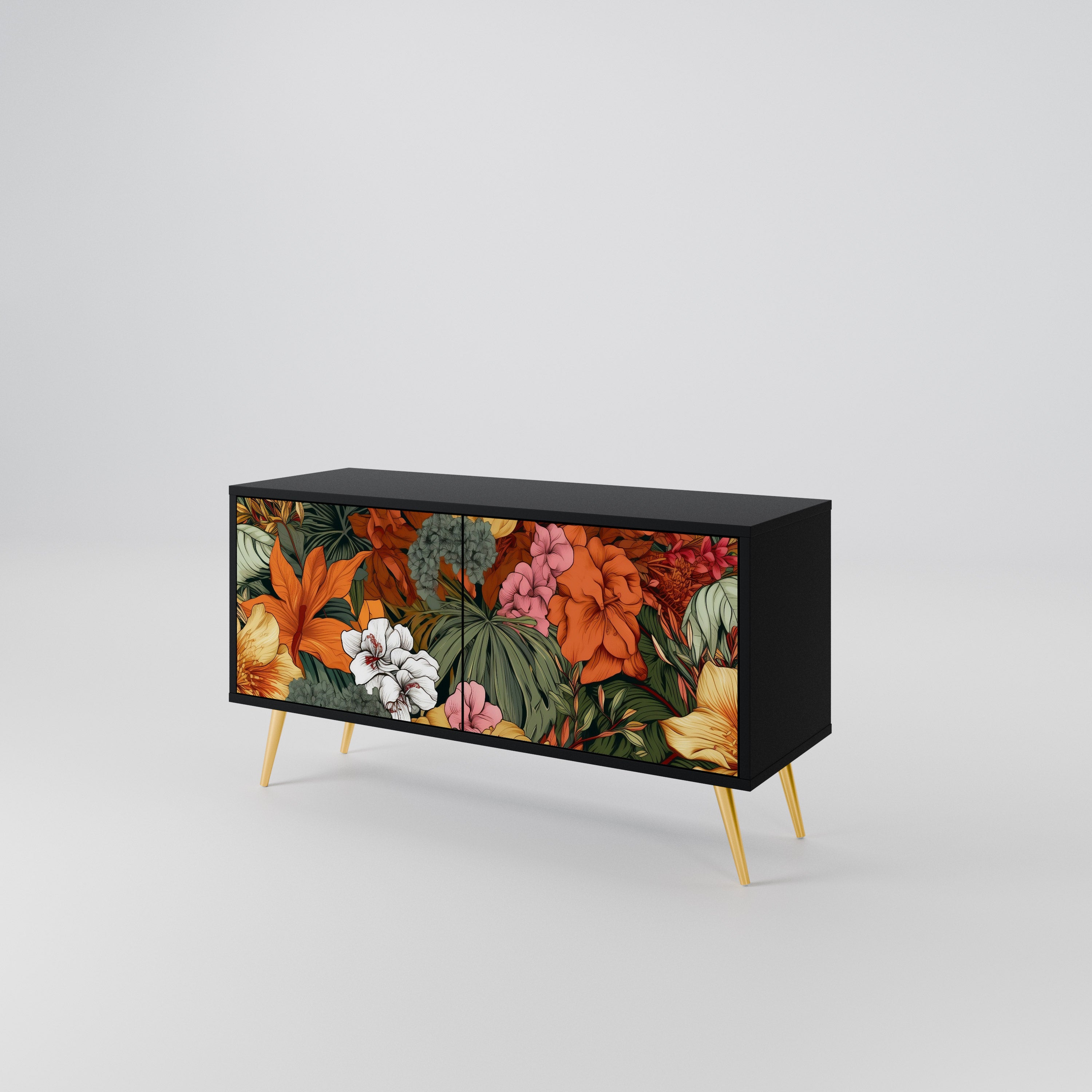 RADIANT FLORA Mueble de TV Compacto de 2 puertas