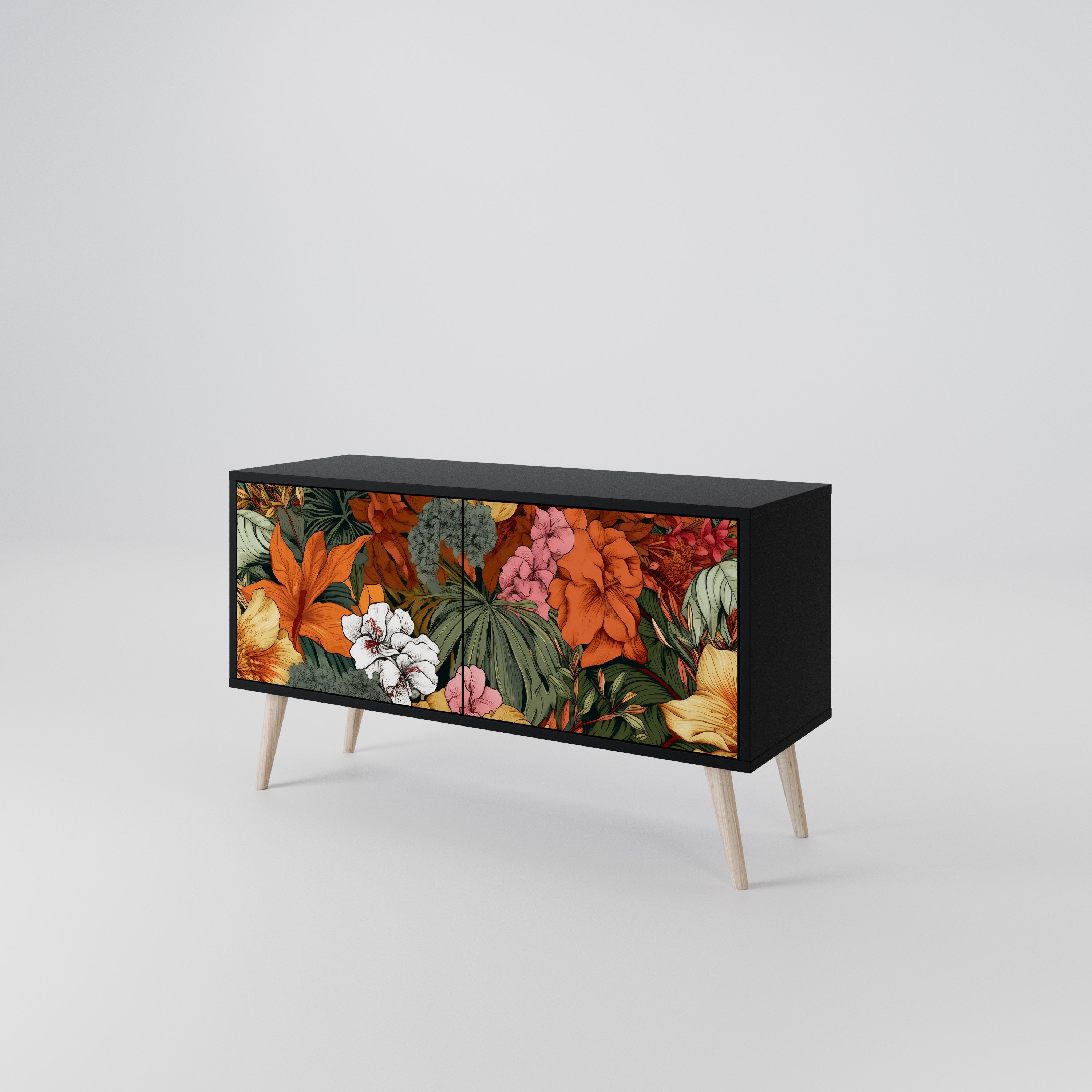 RADIANT FLORA Mueble de TV Compacto de 2 puertas