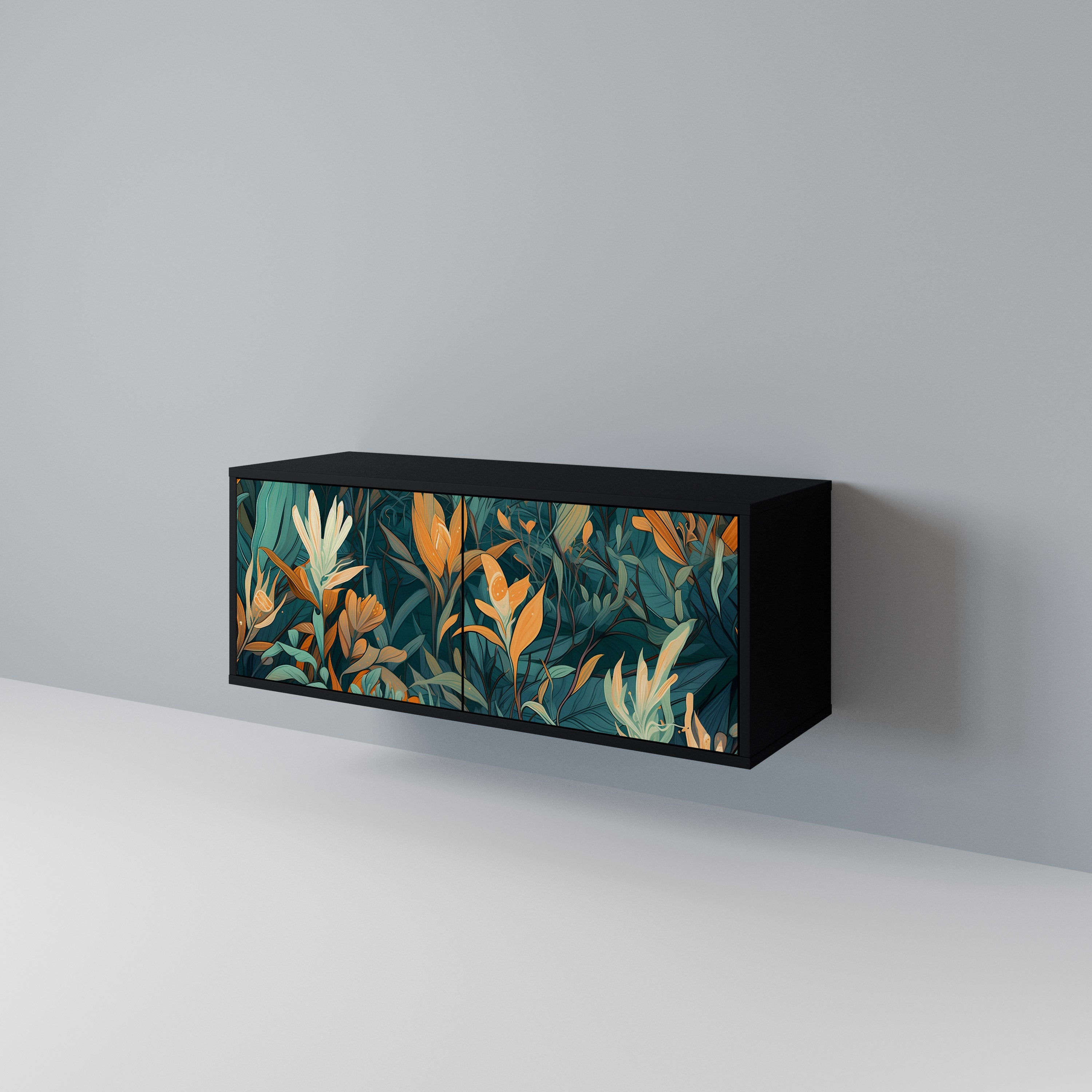 FLORAL SERENITY Mueble de TV Compacto de 2 puertas