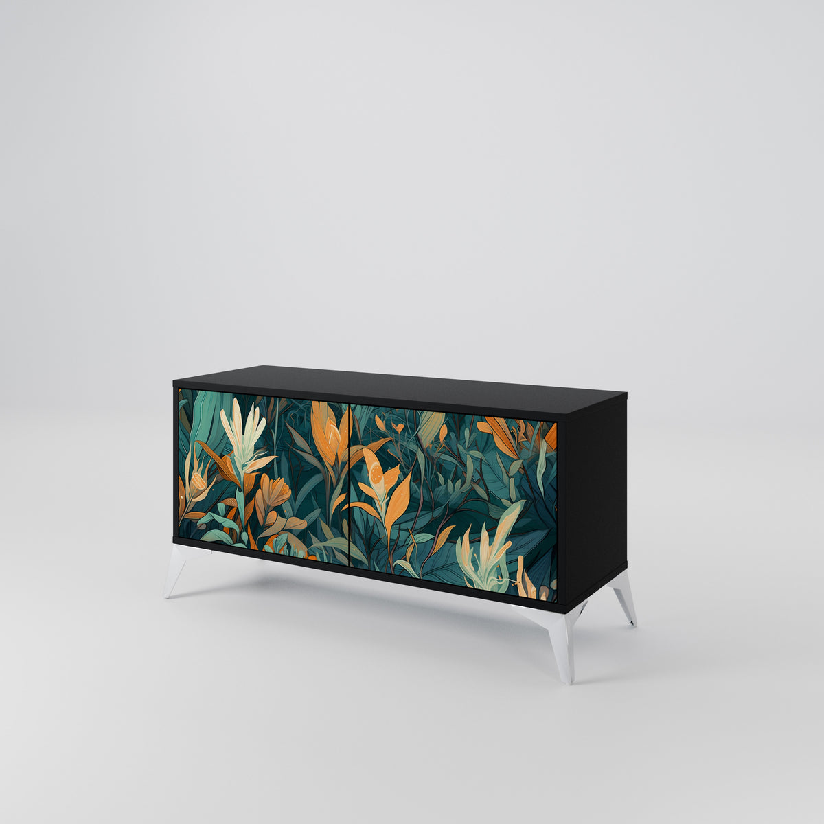 FLORAL SERENITY Mueble de TV Compacto de 2 puertas