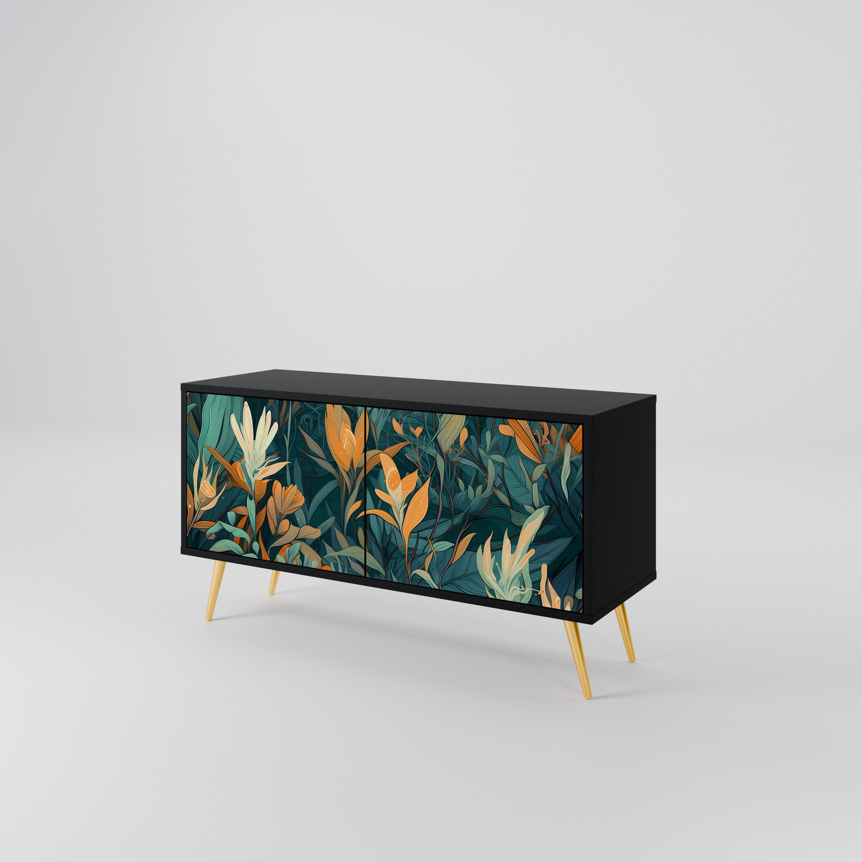 FLORAL SERENITY Mueble de TV Compacto de 2 puertas