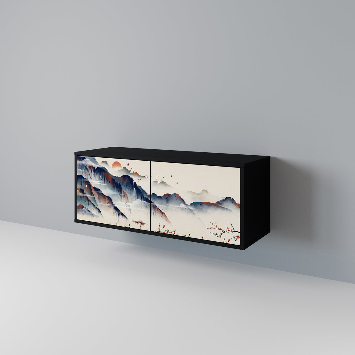 JAPANESE LANDSCAPE Mueble de TV Compacto de 2 puertas