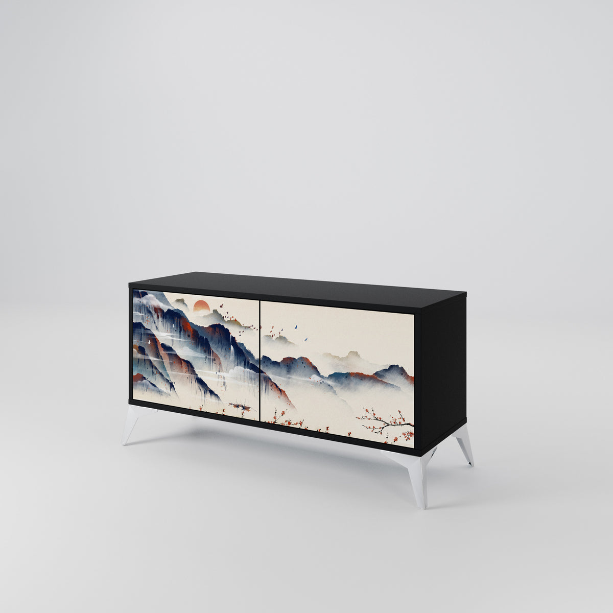 JAPANESE LANDSCAPE Mueble de TV Compacto de 2 puertas