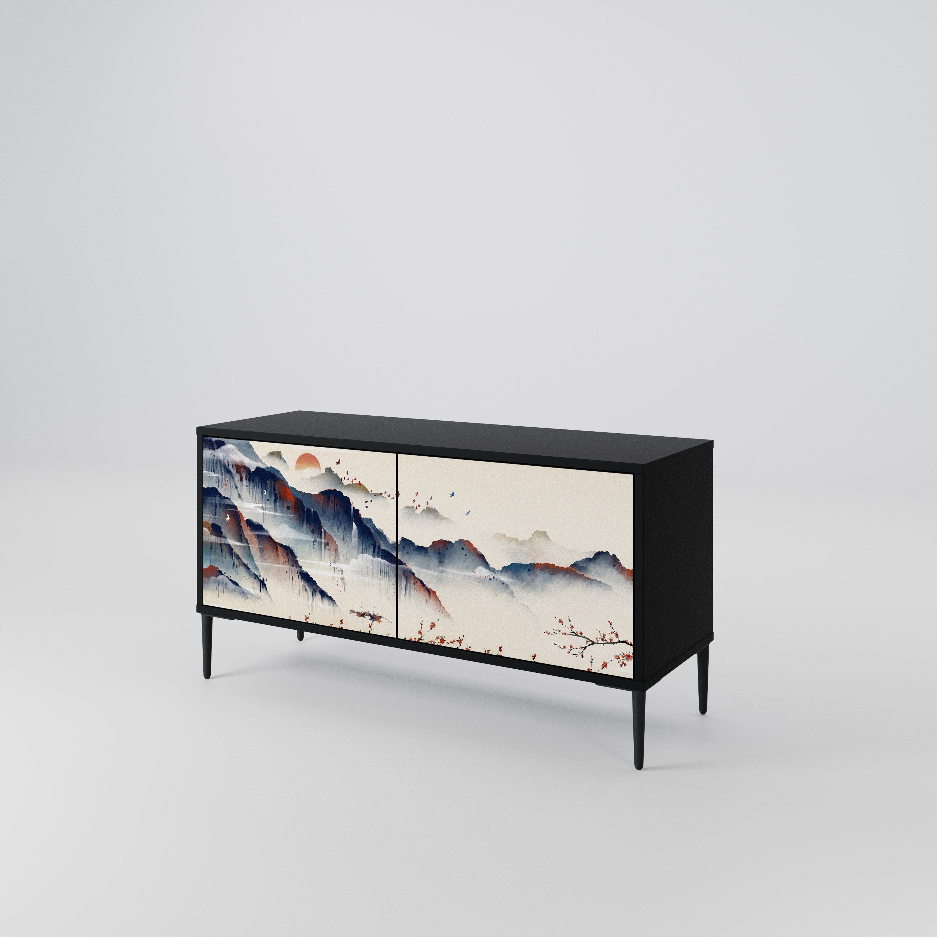 JAPANESE LANDSCAPE Mueble de TV Compacto de 2 puertas