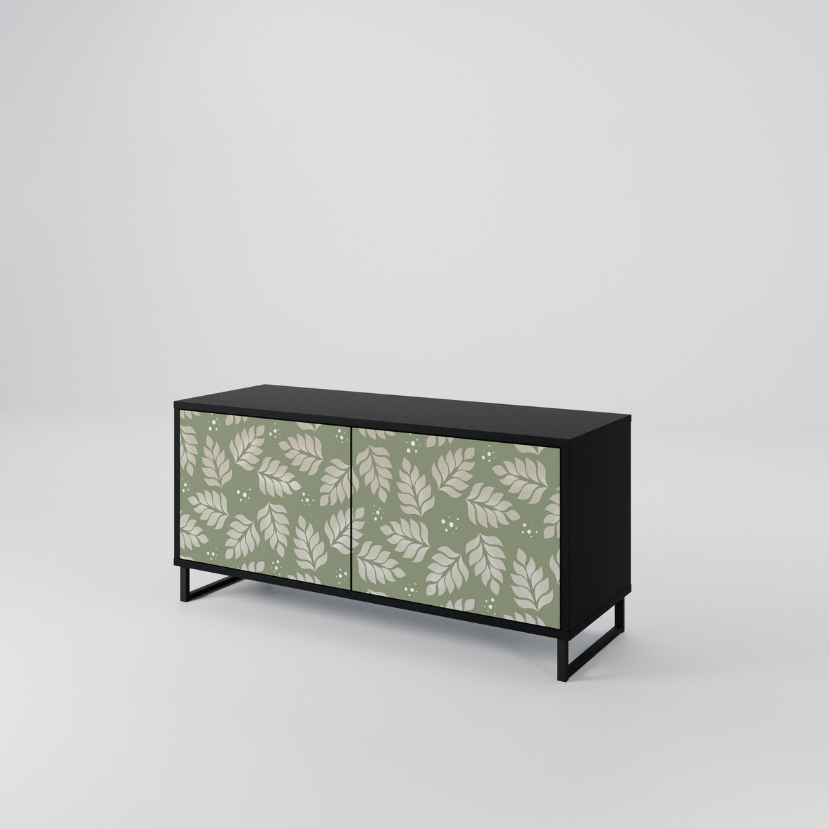 LEAVES ON GREEN Mueble de TV Compacto de 2 puertas