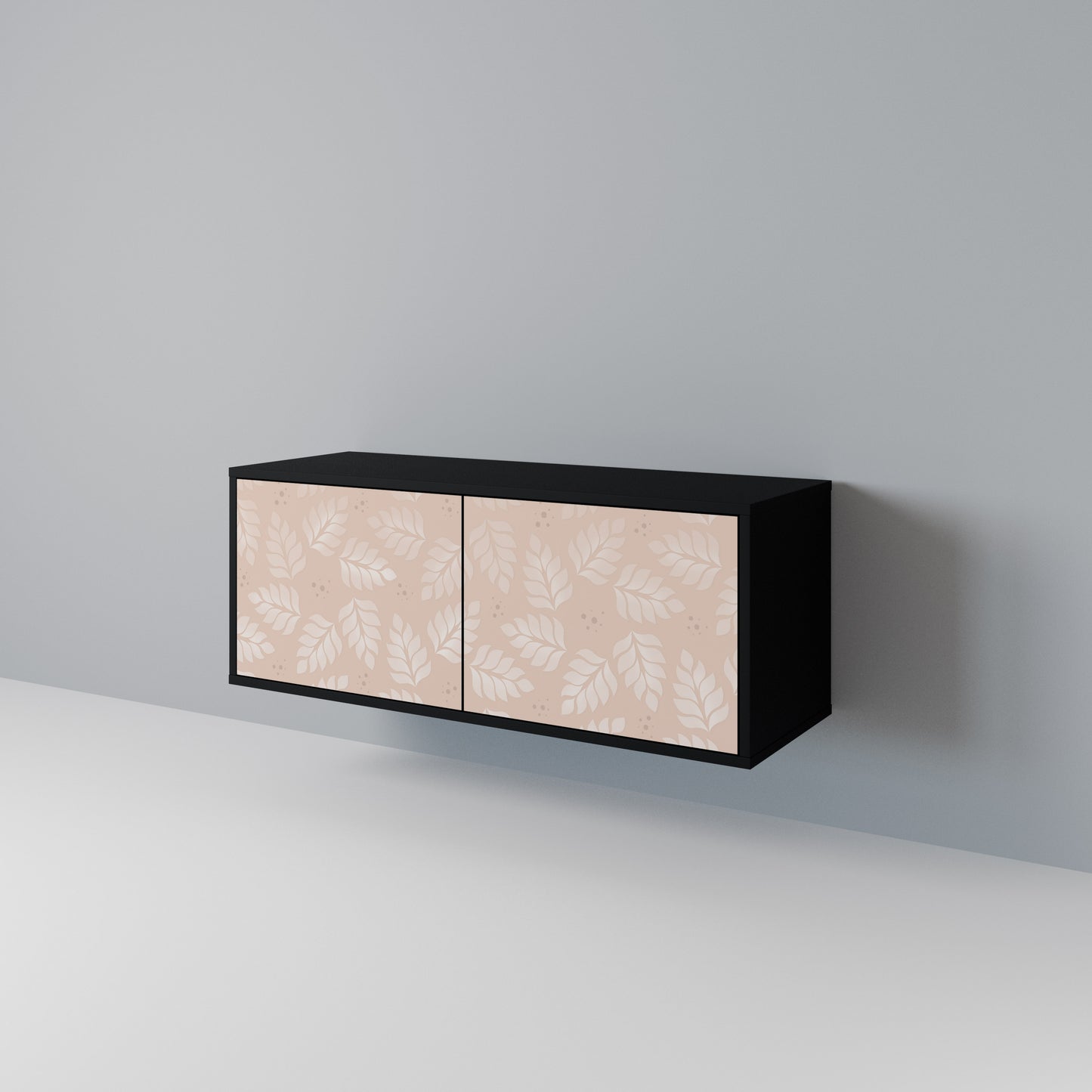 LEAVES ON BEIGE Mueble de TV Compacto de 2 puertas