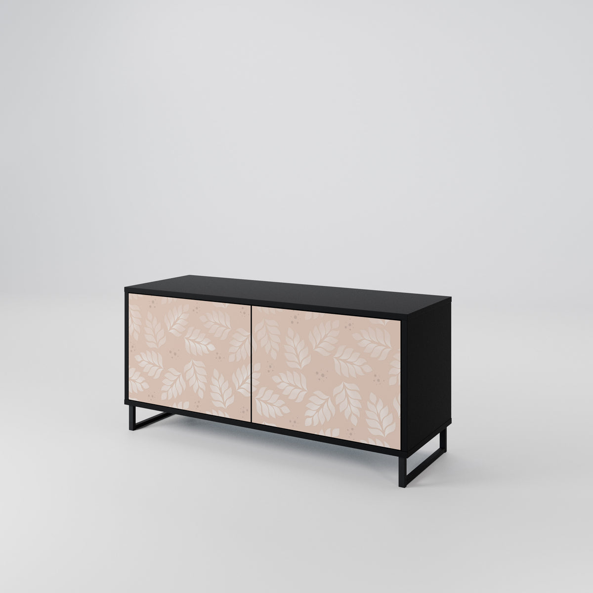 LEAVES ON BEIGE Mueble de TV Compacto de 2 puertas