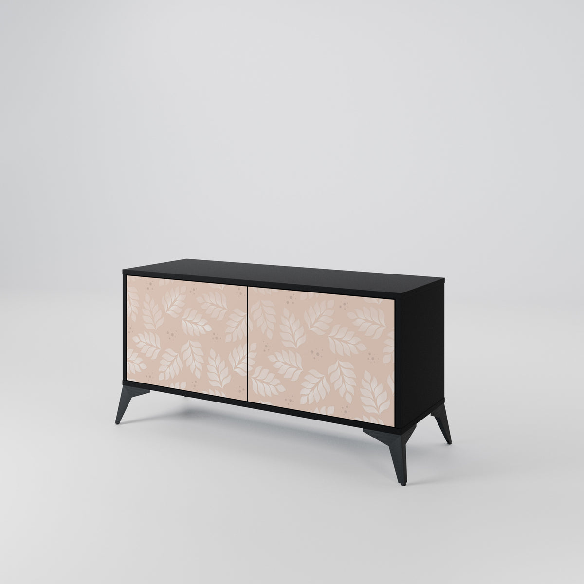 LEAVES ON BEIGE Mueble de TV Compacto de 2 puertas