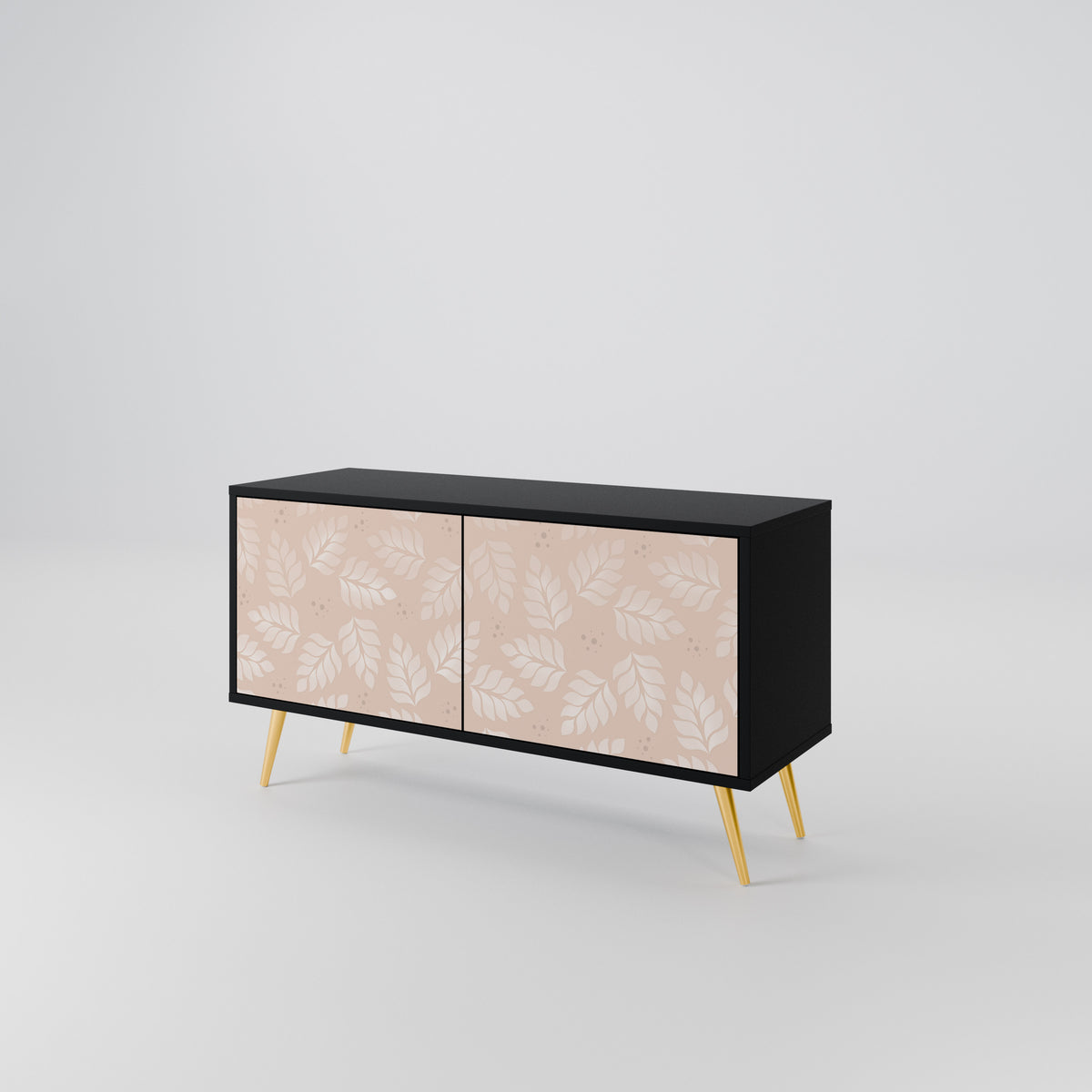 LEAVES ON BEIGE Mueble de TV Compacto de 2 puertas