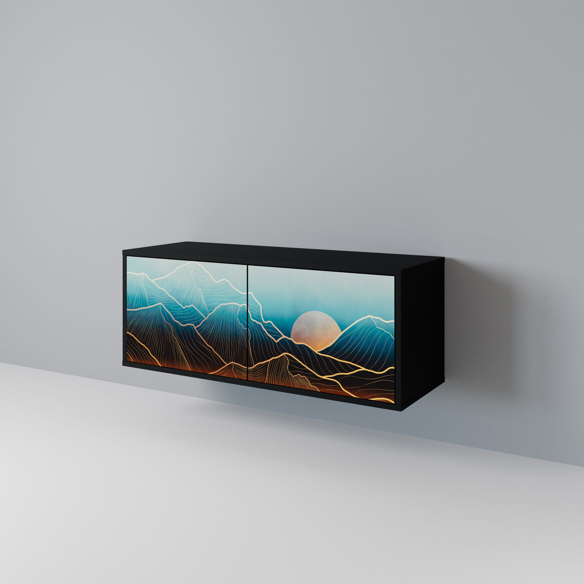 LUNAR SECRETS Mueble de TV Compacto de 2 puertas