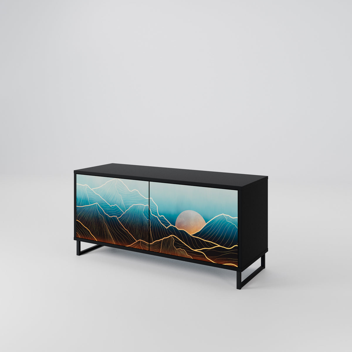 LUNAR SECRETS Mueble de TV Compacto de 2 puertas