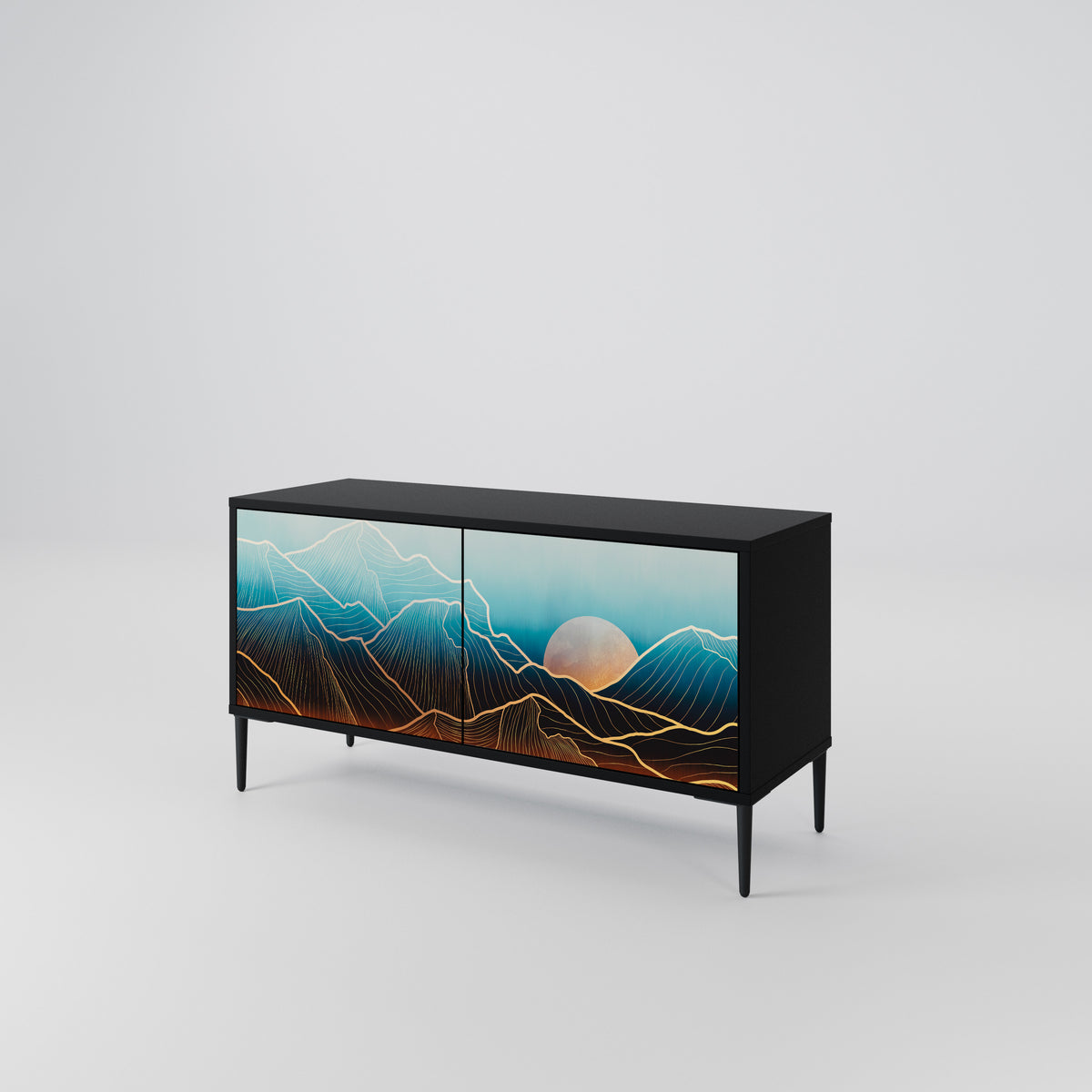 LUNAR SECRETS Mueble de TV Compacto de 2 puertas