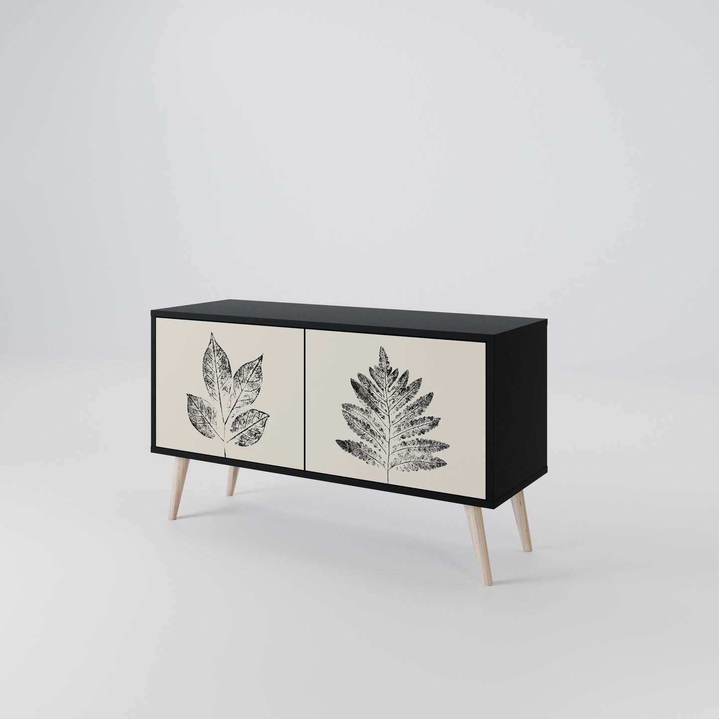 LEAFY STAMPS Mueble de TV Compacto de 2 puertas